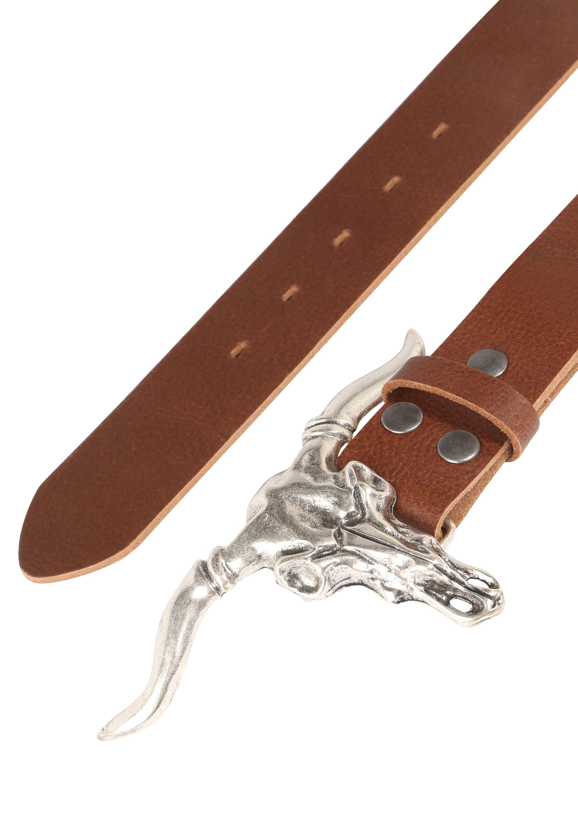 Rettungsring Gürtel Ledergürtel mit austauschbarer Schließe »Büffelkopf«