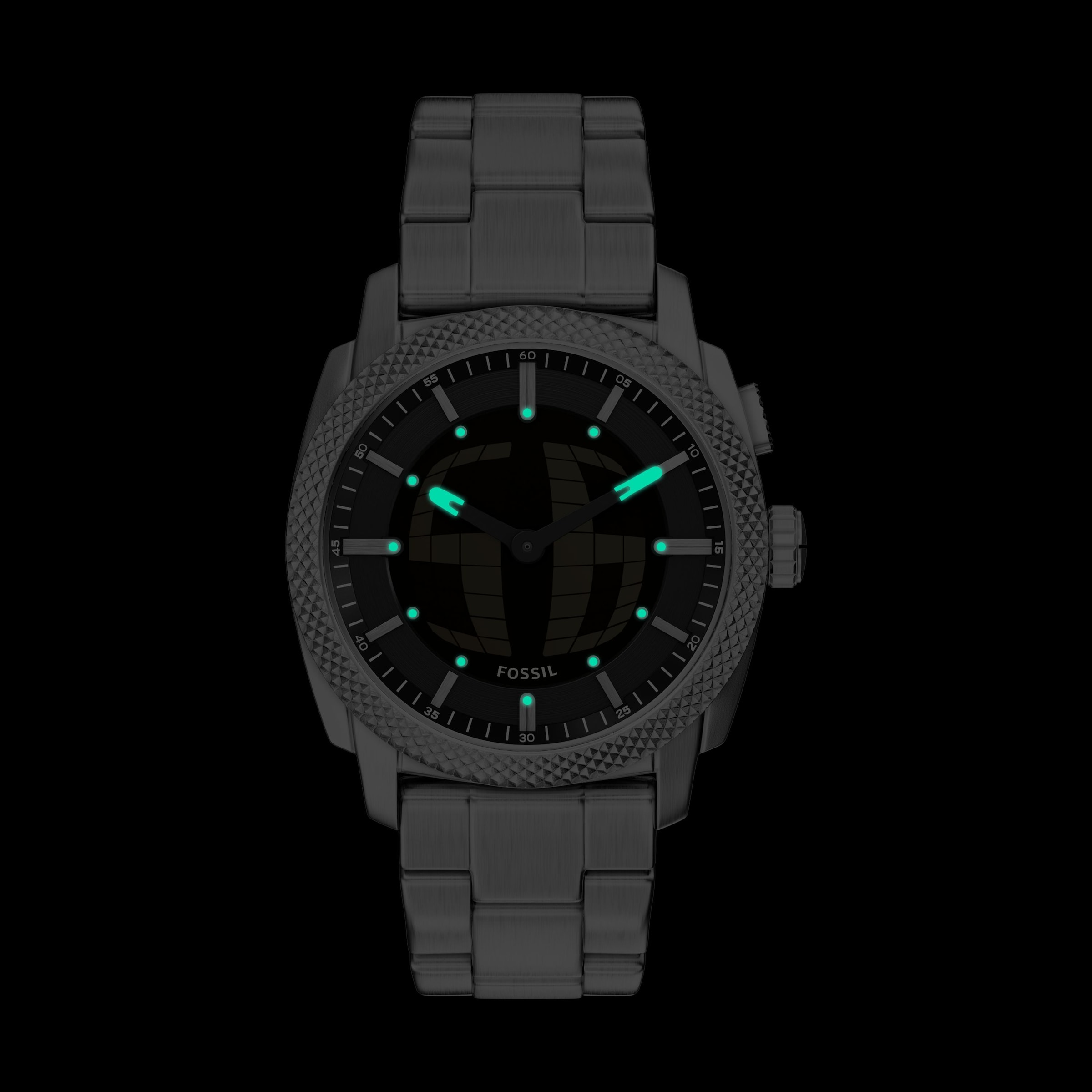 Fossil »Machine - Big Tic« Armbanduhr, Herrenuhr, Edelstahlarmband, analog, digital