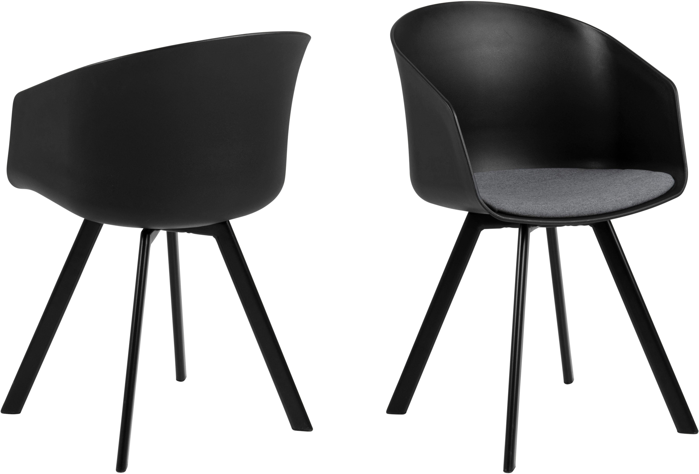 ACTONA GROUP Schalenstuhl »Maik«, (Set), 2 St., mit Metallbeinen und einem Sitzkissen aus Webstoff, Sitzhöhe 46 cm