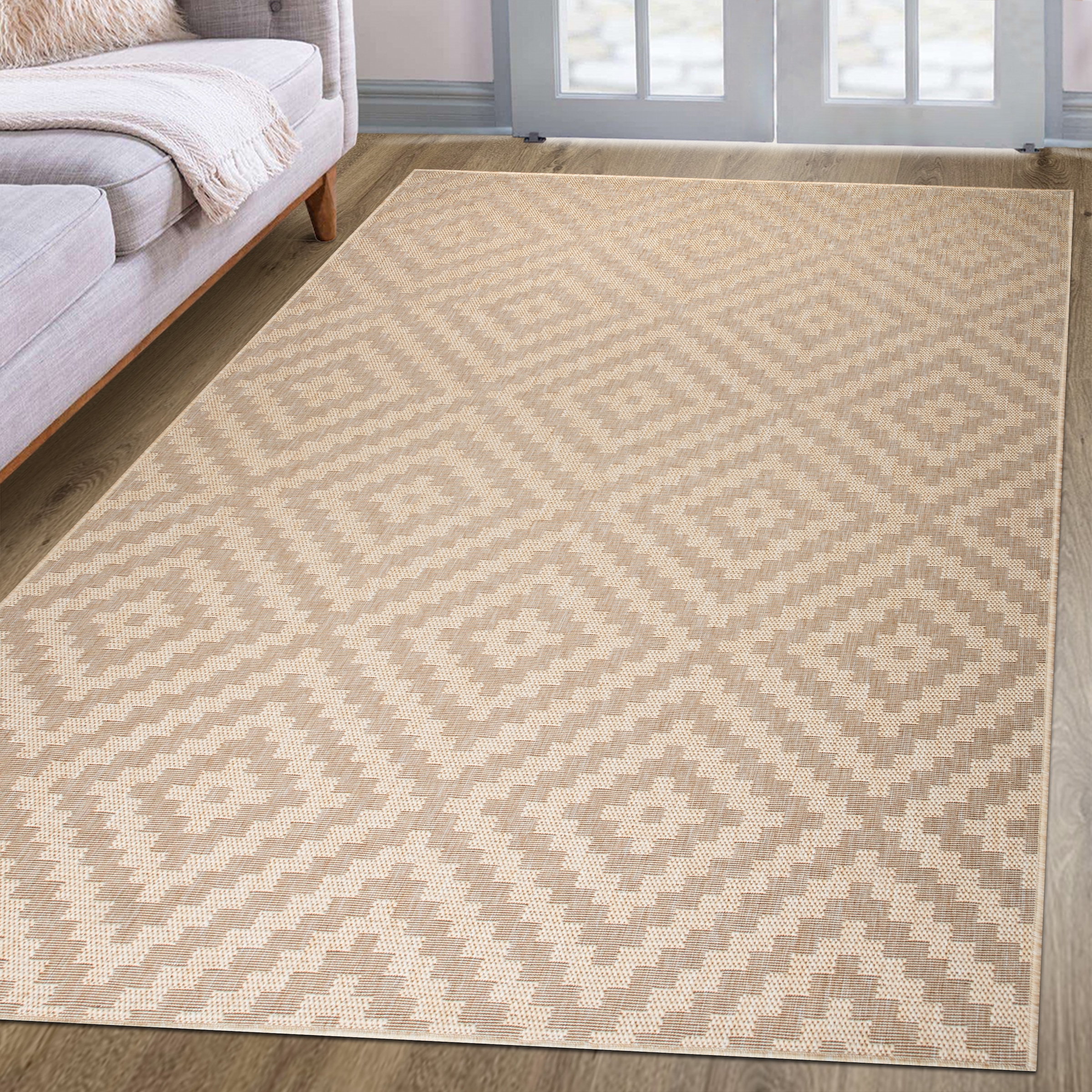 OTTO home Teppich »Cordoba auch als Läufer erhältlich« rechteckig 3 mm Höhe In- und Outdoor geeignet, Sisal-Optik, Wetterfest & UV-beständig, Boho