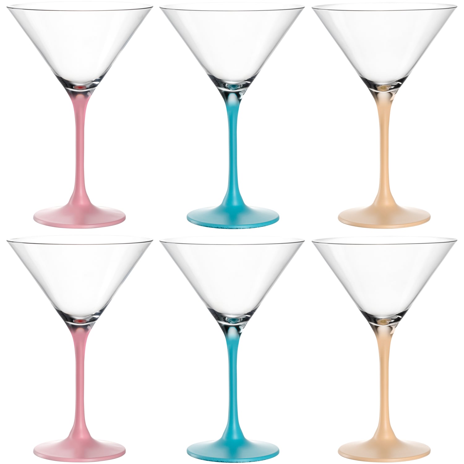 LEONARDO Cocktailglas »BRERA, 230 ml, farbig sortiert, Cocktailschale, 6er-Set«, (Set, 6 tlg.), spülmaschinengeeignet