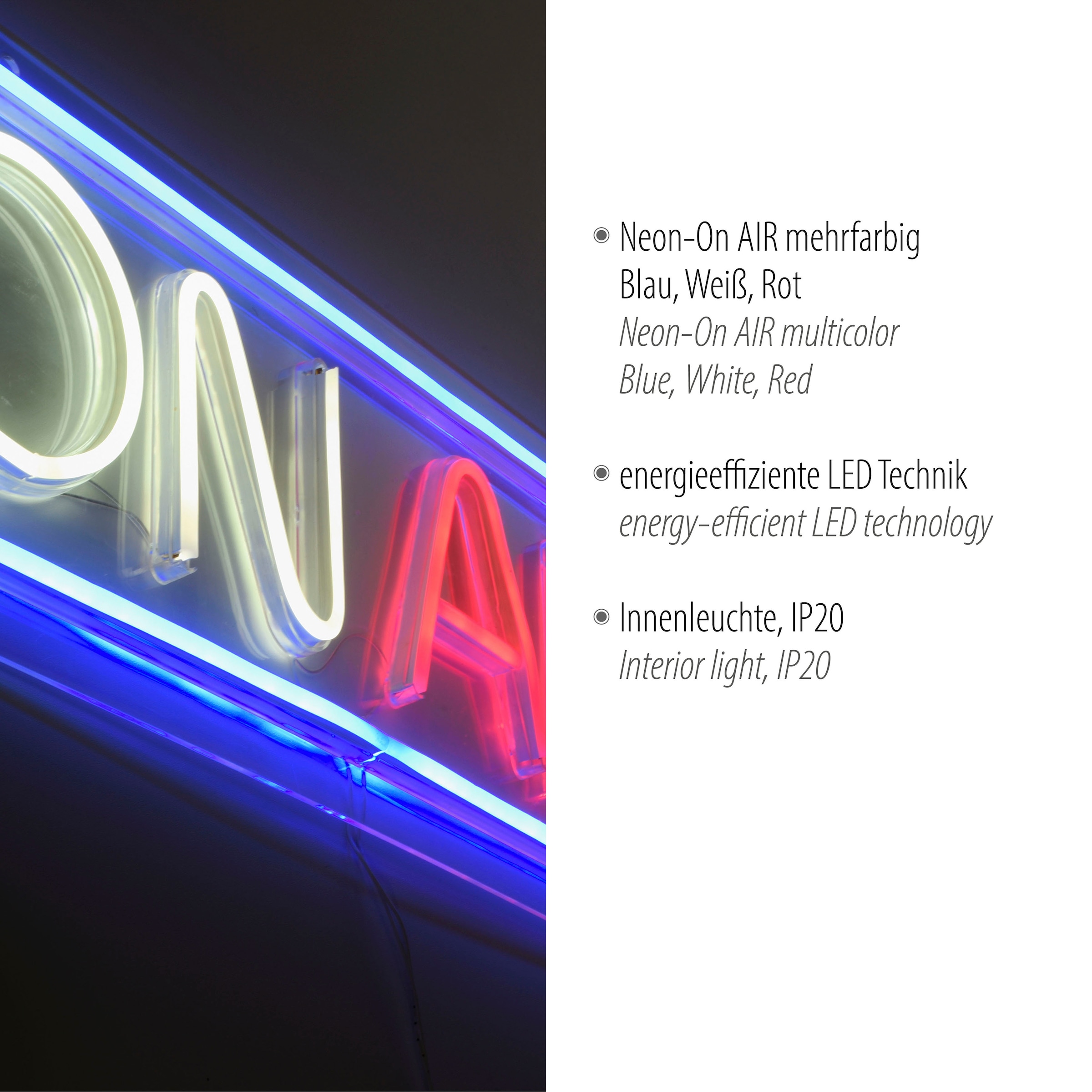 JUST LIGHT LED Wandleuchte »NEON-ONAIR«, 1 flammig, Leuchtmittel LED-Board | LED fest integriert