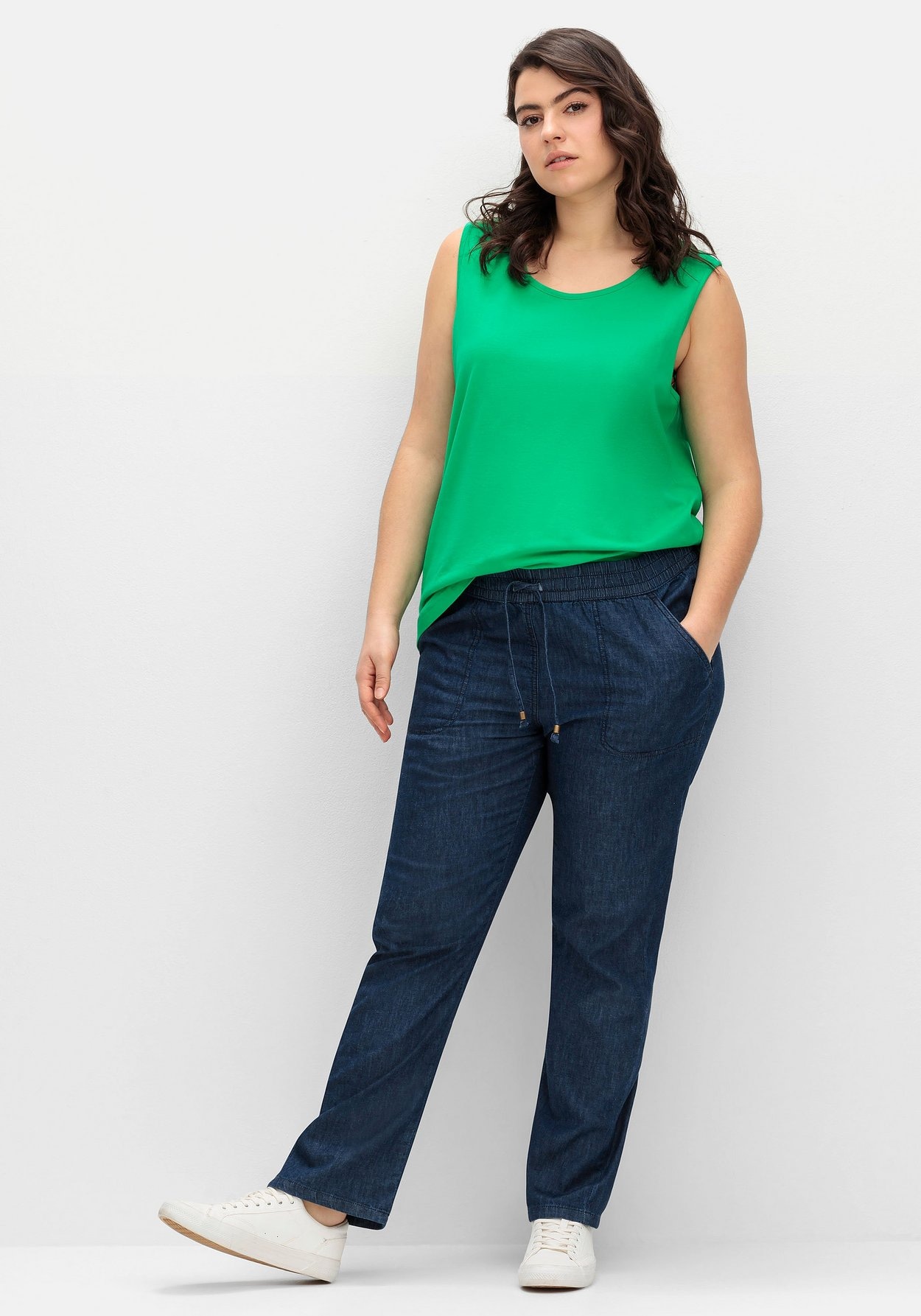 Sheego Schlupfjeans »Jeans mit gesmoktem Rundum-Dehnbund«