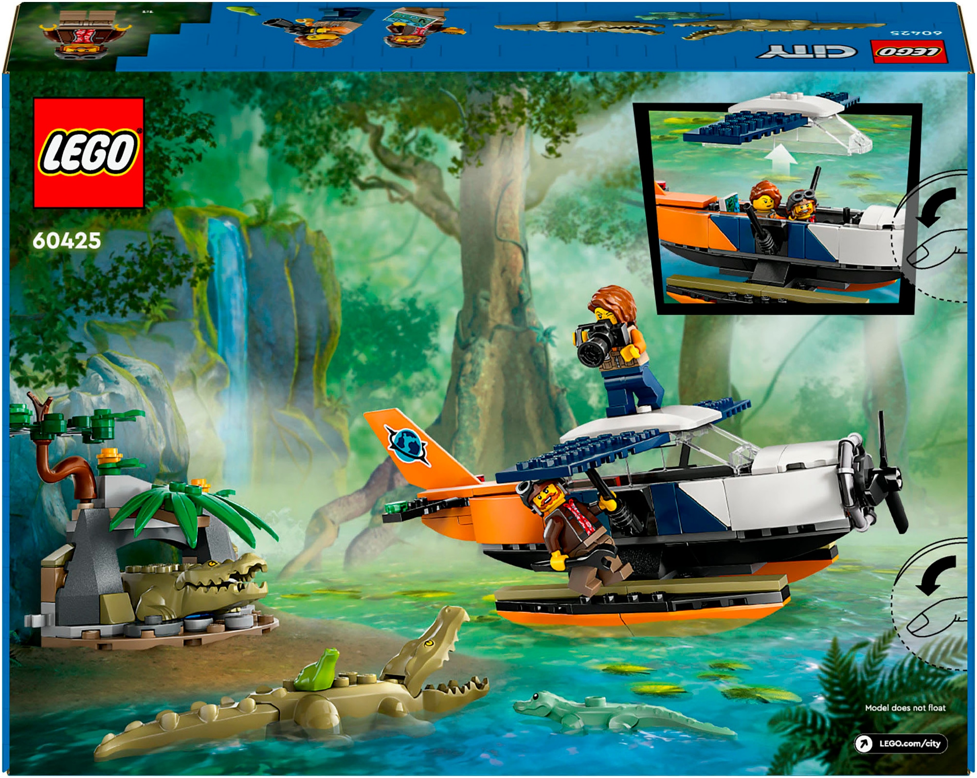 LEGO® Konstruktionsspielsteine »Dschungelforscher-Wasserflugzeug (60425), LEGO City«, (177 St.), Made in Europe