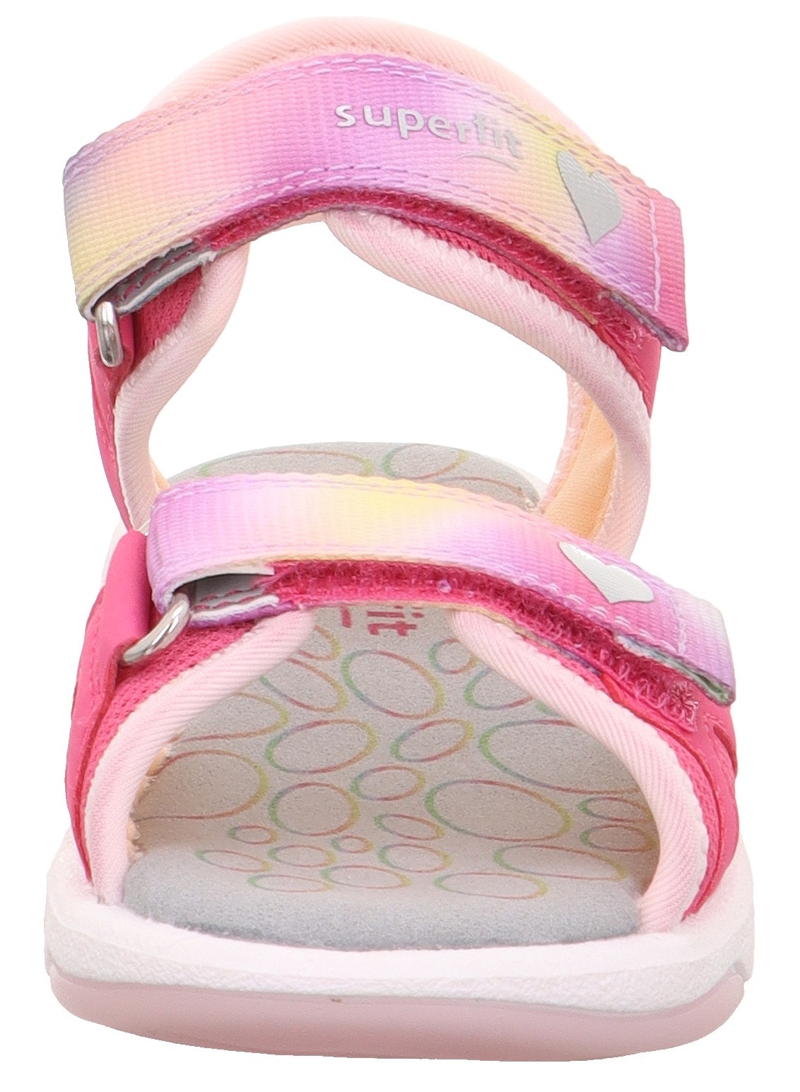 Superfit Sandale »PEBBLES WMS: mittel«, Sandalette mit süßem Glitzerverschluss, Größenschablone zum Download