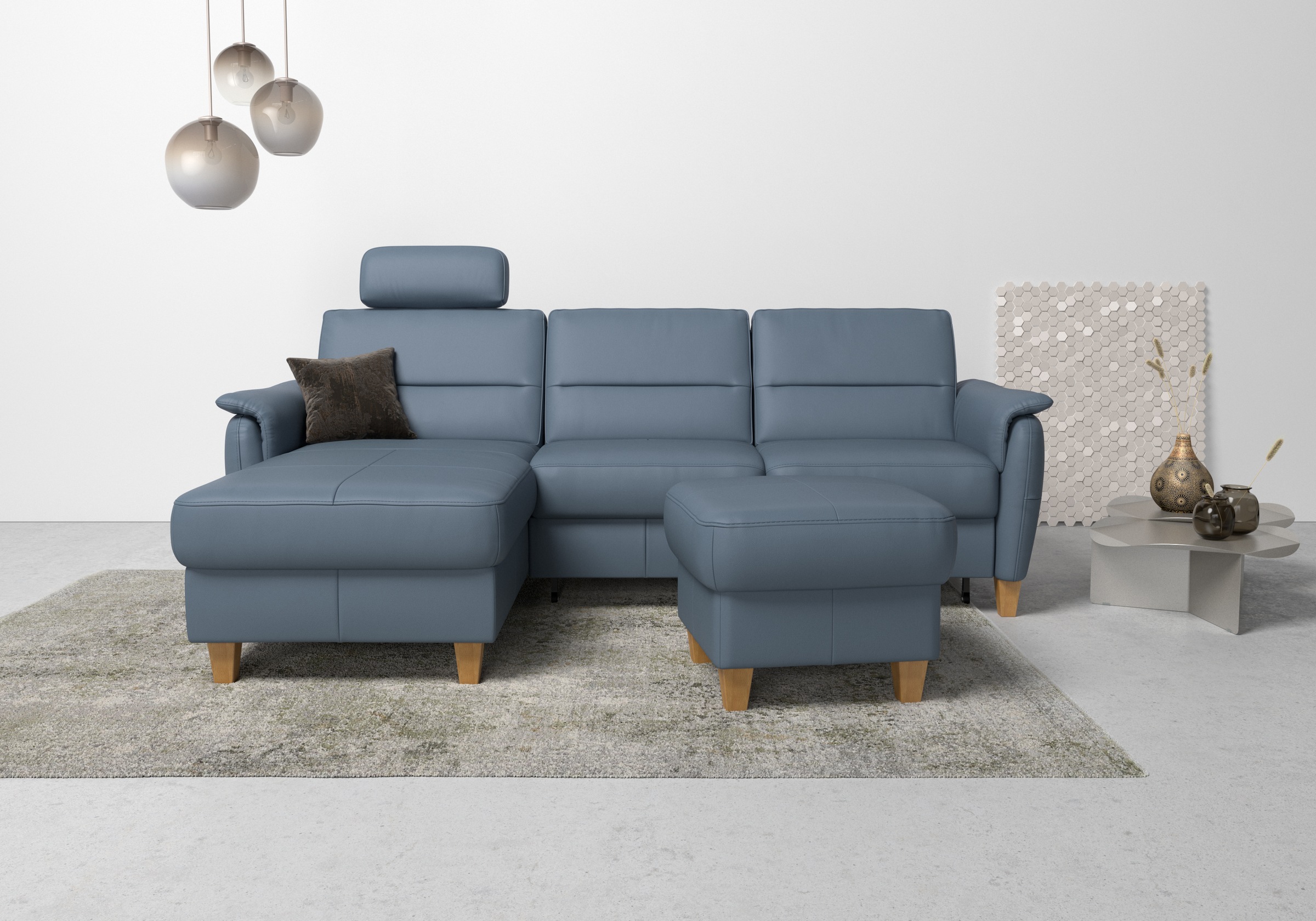 Home affaire Ecksofa »Palmera L-Form, B: 244 cm«, optional Bettfunktion & Bettkasten, Federkern