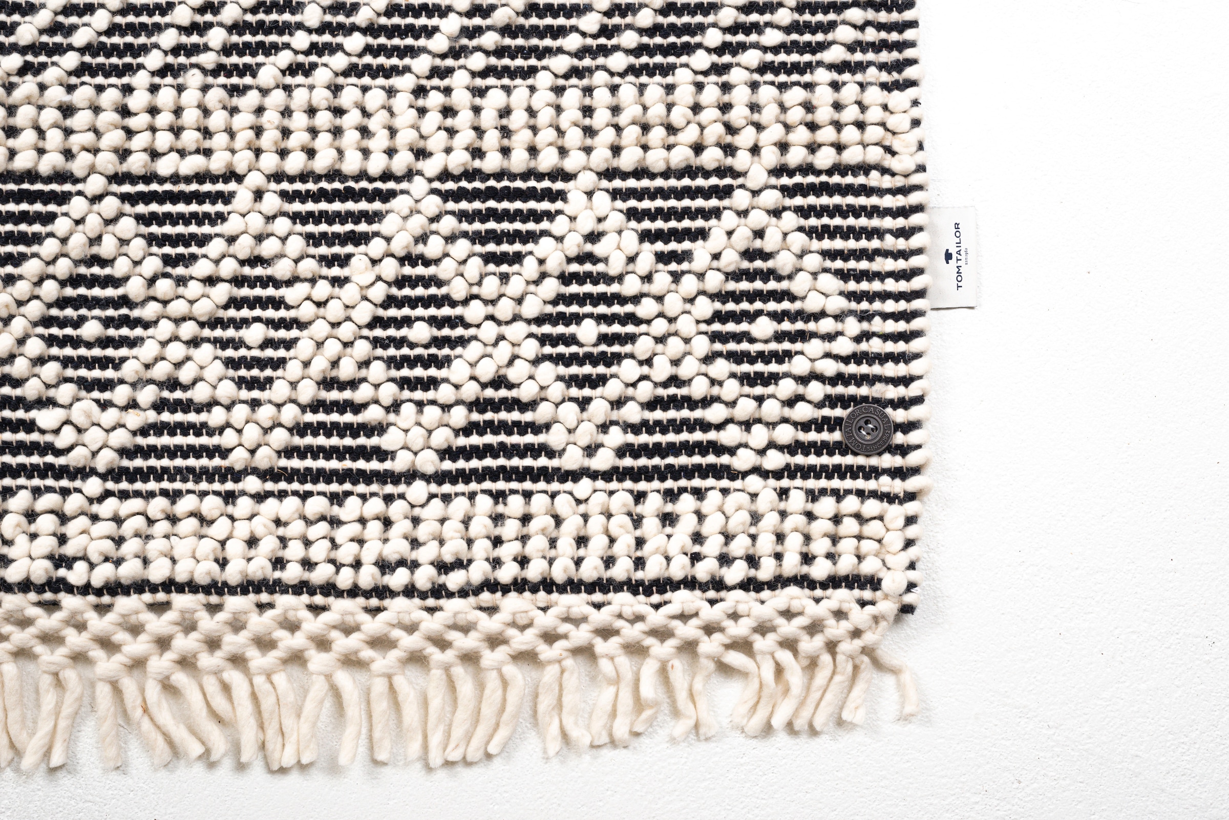 TOM TAILOR HOME Teppich »Colored Macrame« rechteckig 10 mm Höhe Handweb Teppich, reine Wolle, handgewebt, mit Fransen, Scandi Design