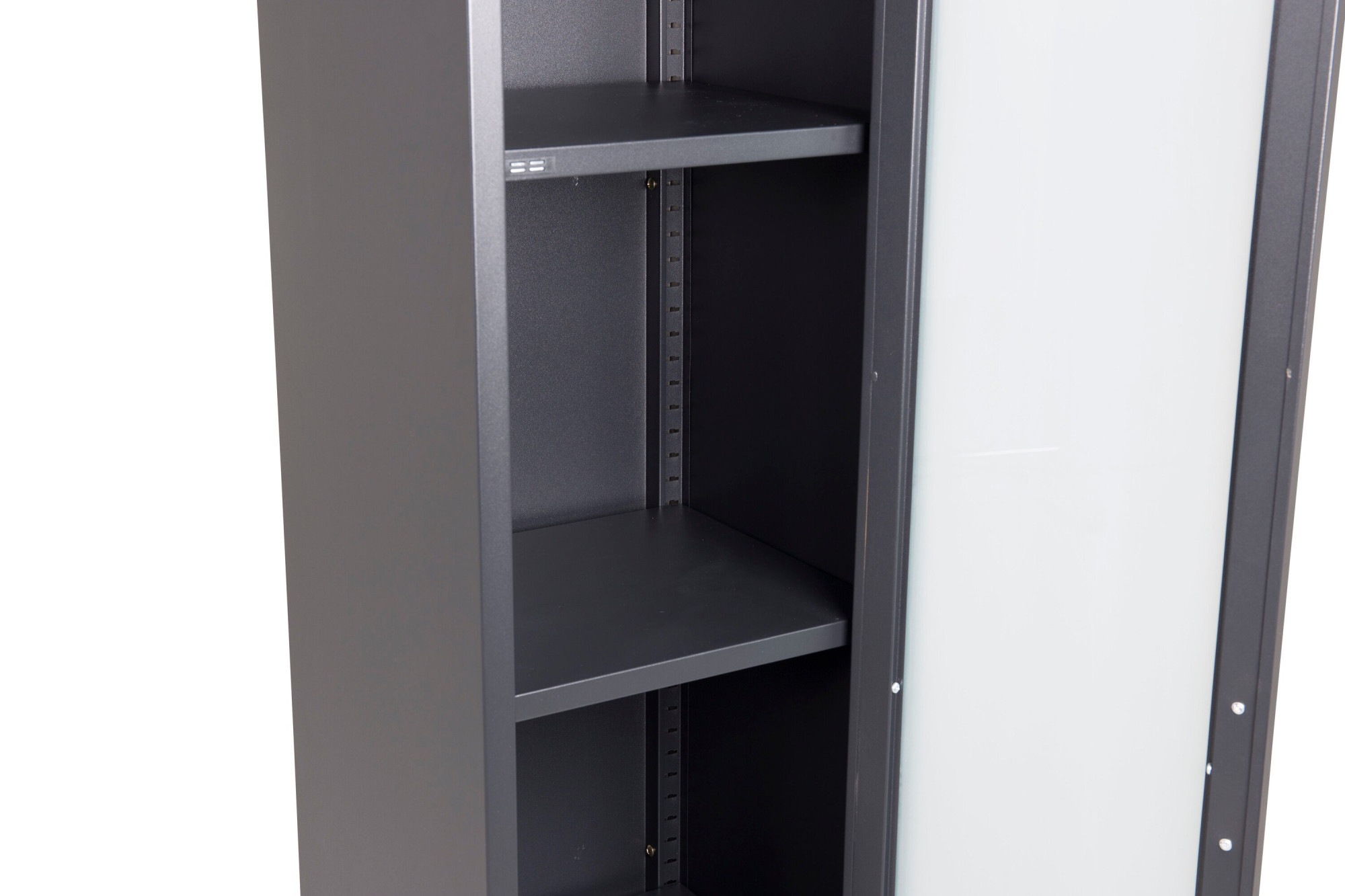 Venture Home Vitrine »Acero, schmaler Stauraumschrank in Schwarz-Stahl, Höhe 150 cm« Pulverbeschichtung, schmal, hoch, mordern
