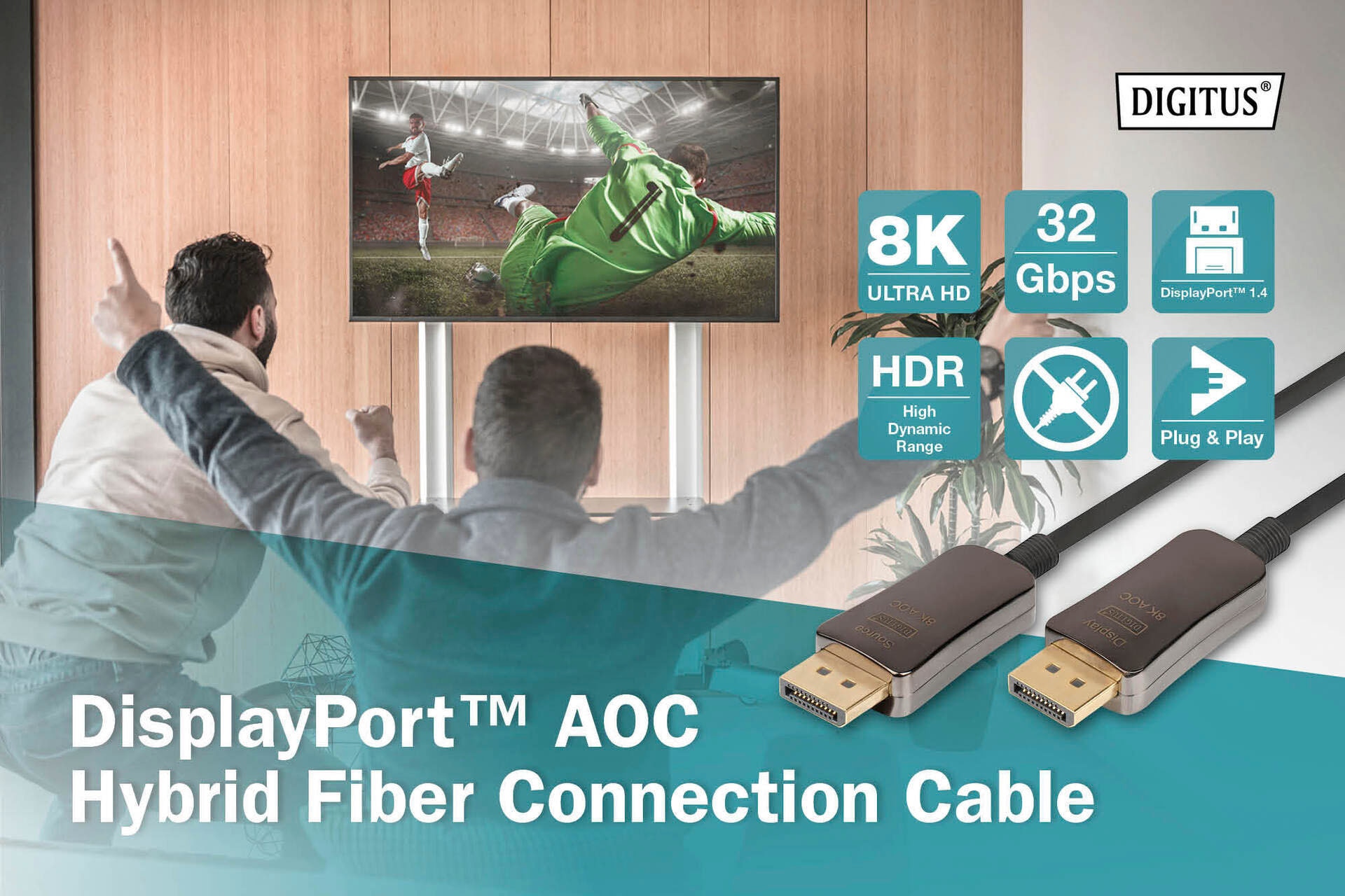 Digitus SAT-Kabel Hybrid UHD 1500 | Garantie 8K«, Glasfaserkabel, XXL UNIVERSAL AOC DisplayPort, 3 Jahre cm »DisplayPort™ ➥