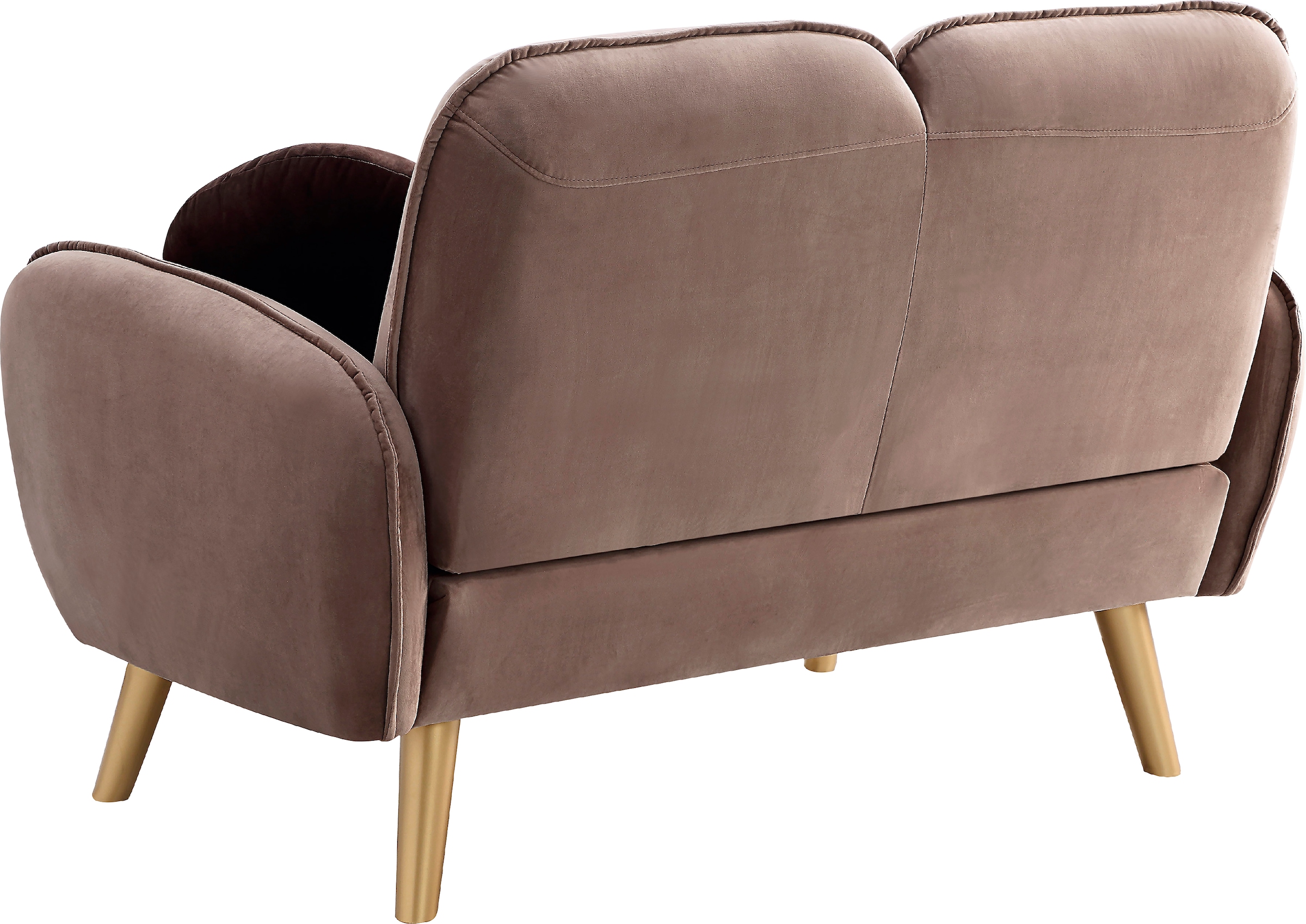 ATLANTIC home collection 2-Sitzer »Ben«, mit Welleunterfederung,inkl. 2 Dekokissen, goldenen Massivholzfüßen