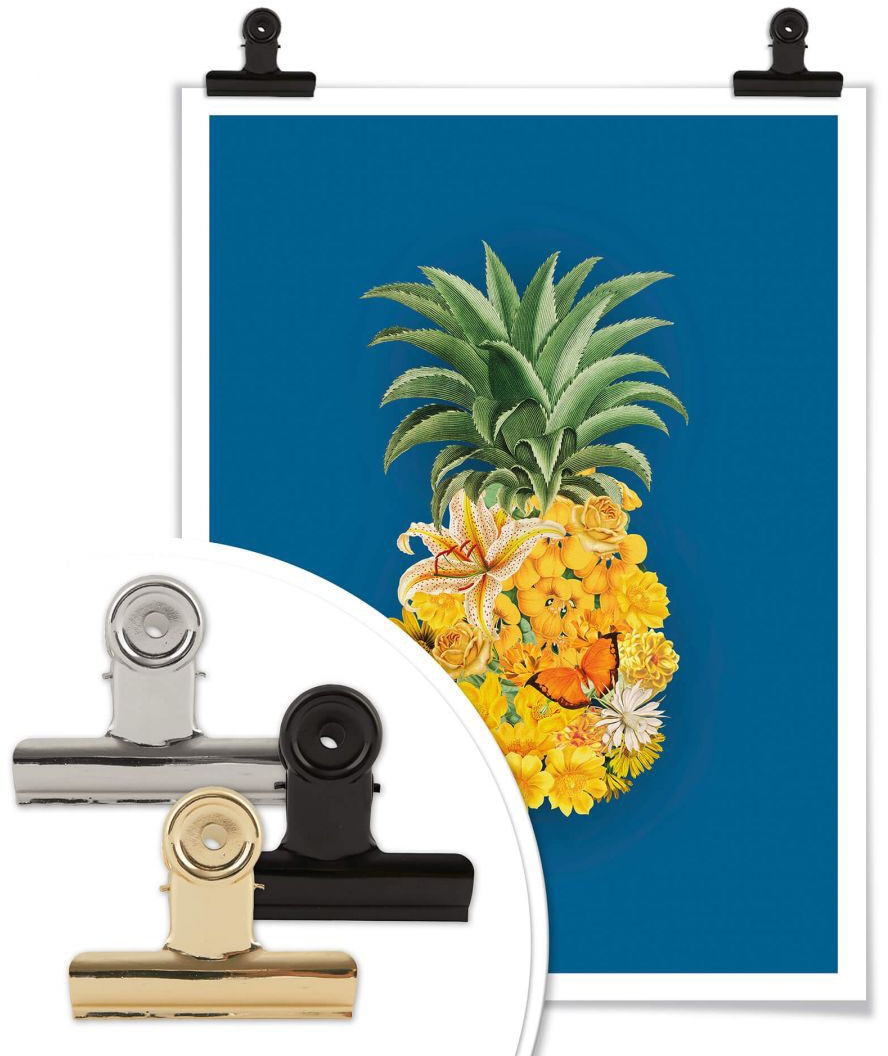 Wall-Art Poster »Ananas Blume Blau«, Blumen, (1 St.) auf Rechnung kaufen