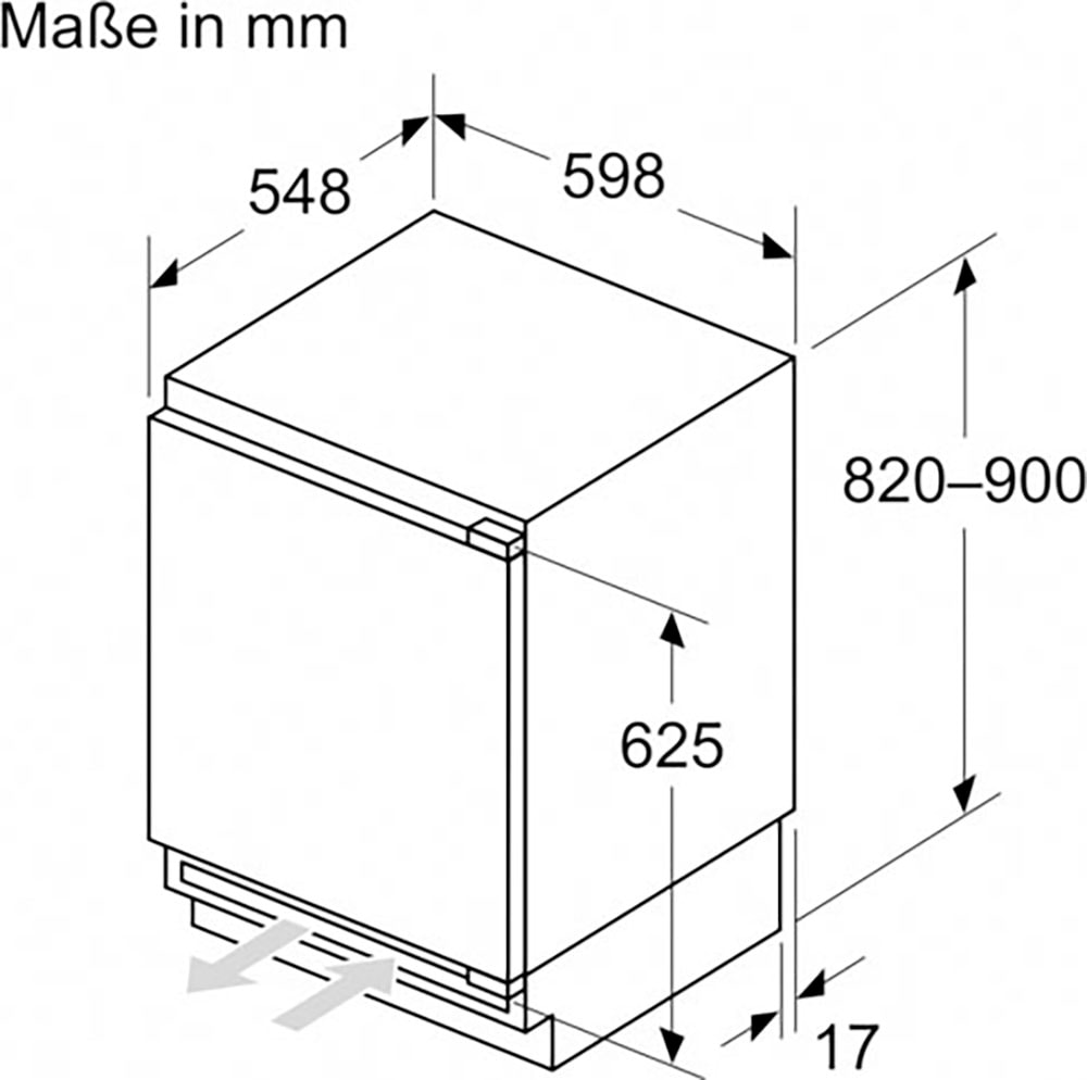 NEFF Einbaukühlschrank »KU1212FE0«, KU1212FE0, 82 cm hoch, 59,8 cm breit, Super Cooling für schnelles Absenken der Temperatur