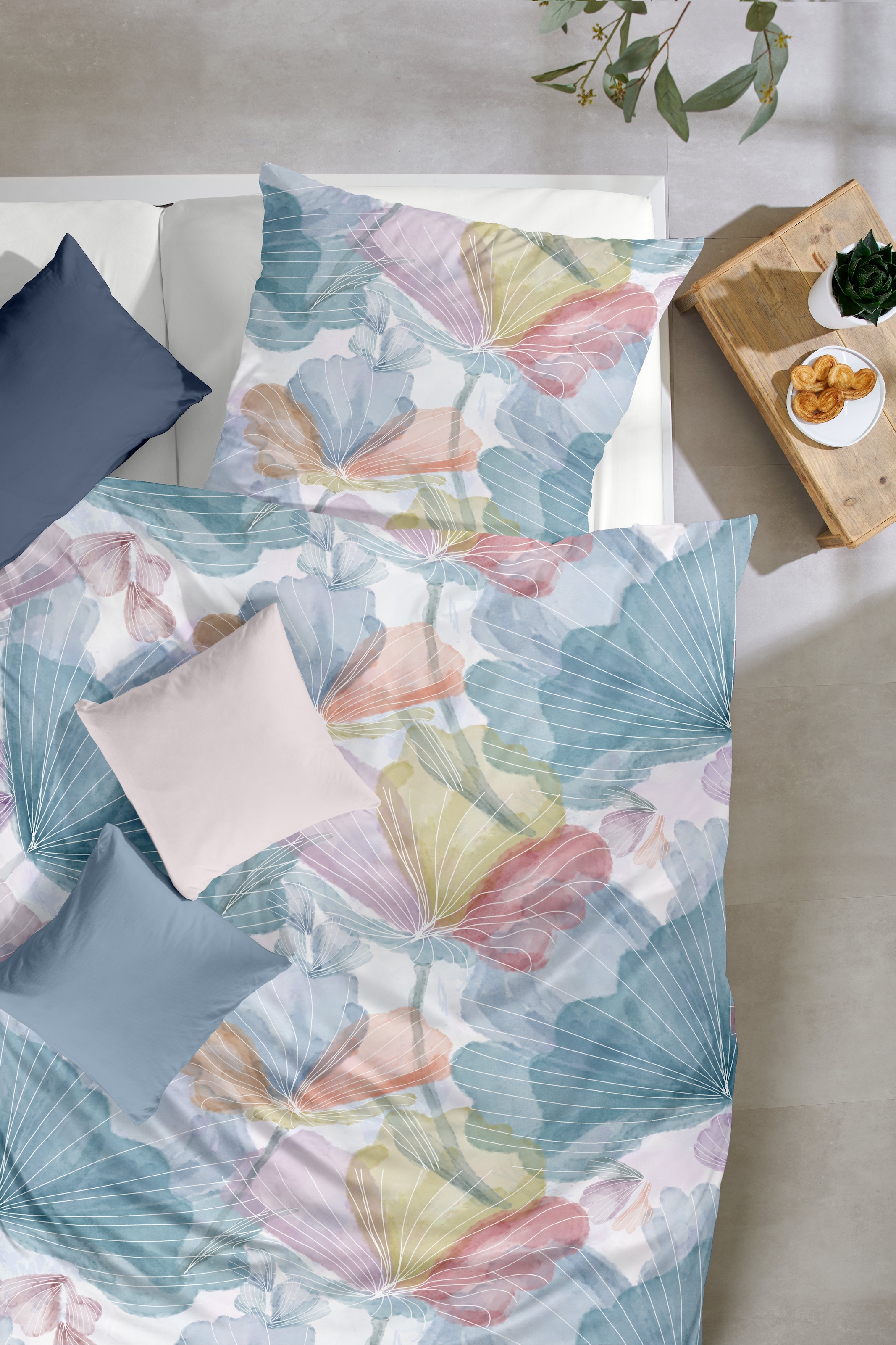 Primera Bettwäsche »Mako-Satin -Bettwäsche Lucida« 2 Stk. mit frischem Blumendesign