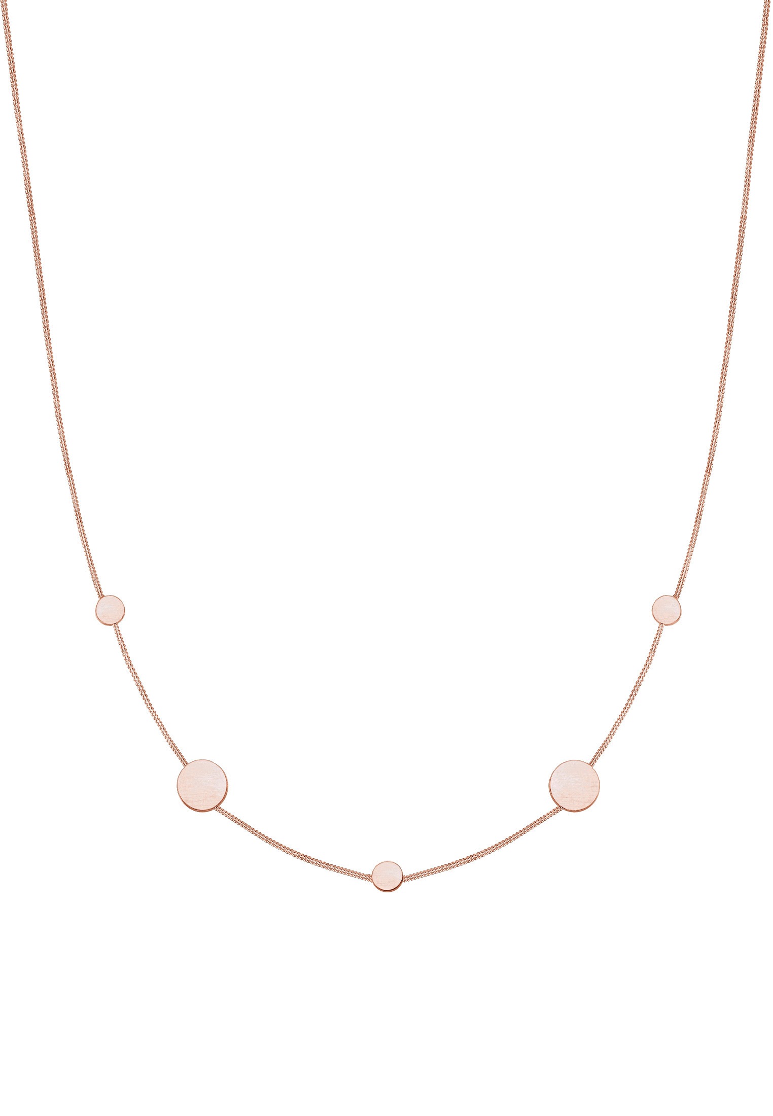 Elli Kette mit Anhänger »Halskette Plättchen Matt Kreis Rund Panzerkette 925 Silber«