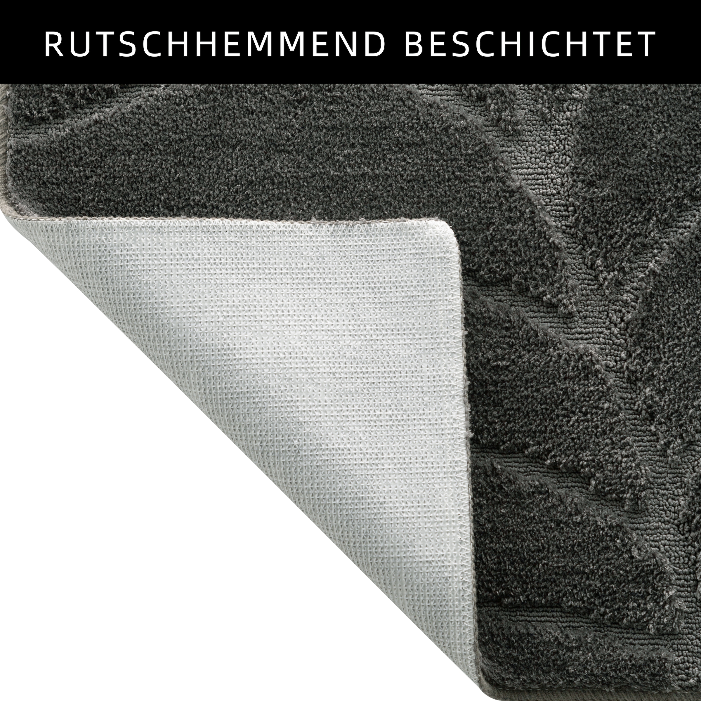 my home Badematte »Epense, Badvorleger, Badezimmer Teppich, Duschvorleger«, fußbodenheizungsgeeignet-schnell trocknend, Badteppich, Uni Farben, Blätter, Hoch-Tief Effekt