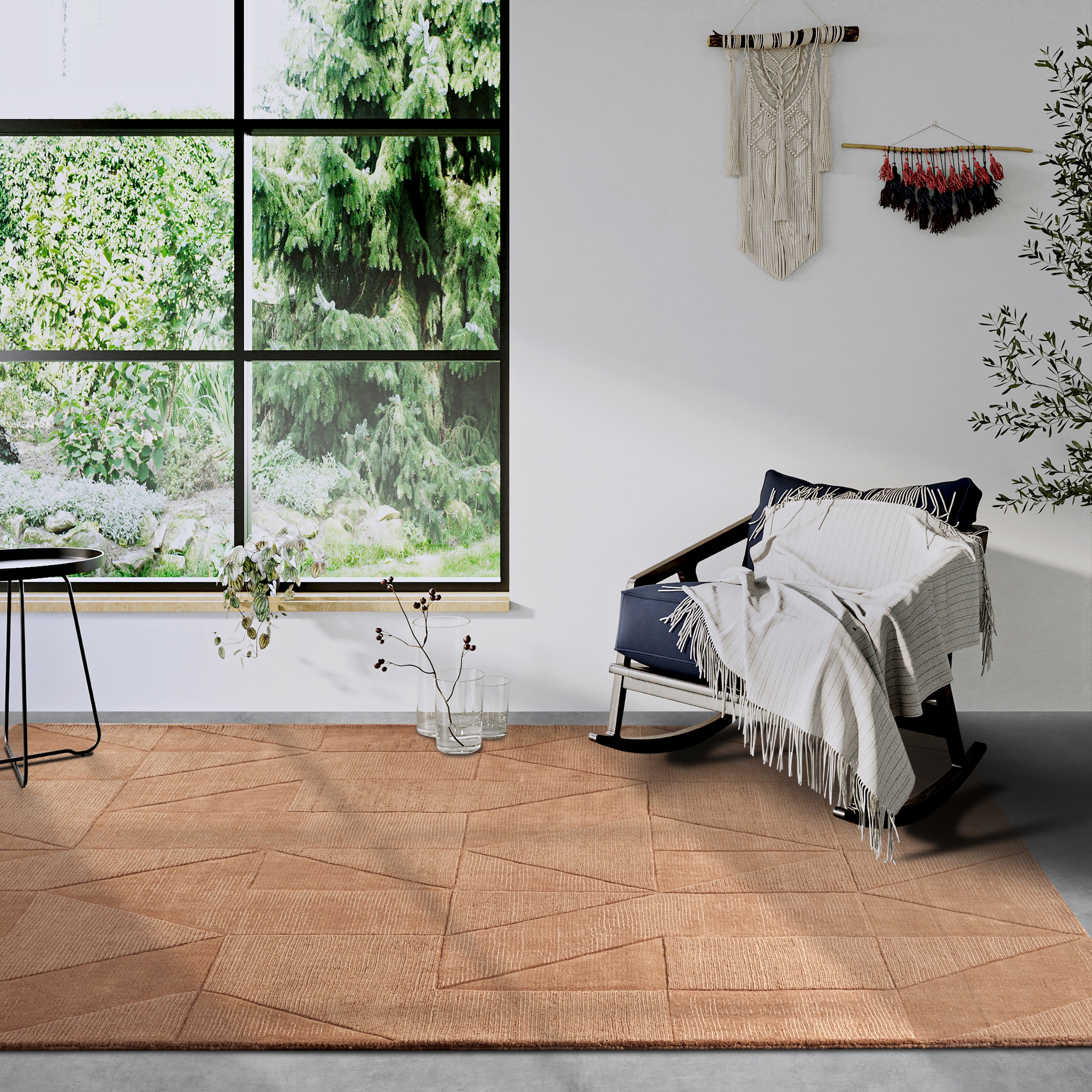 Villeroy & Boch Wollteppich »Ursule«, rechteckig, 10 mm Höhe, Läufer, handgewebt, Wolle, Natur, Wohnzimmer, Geometrie, Boho