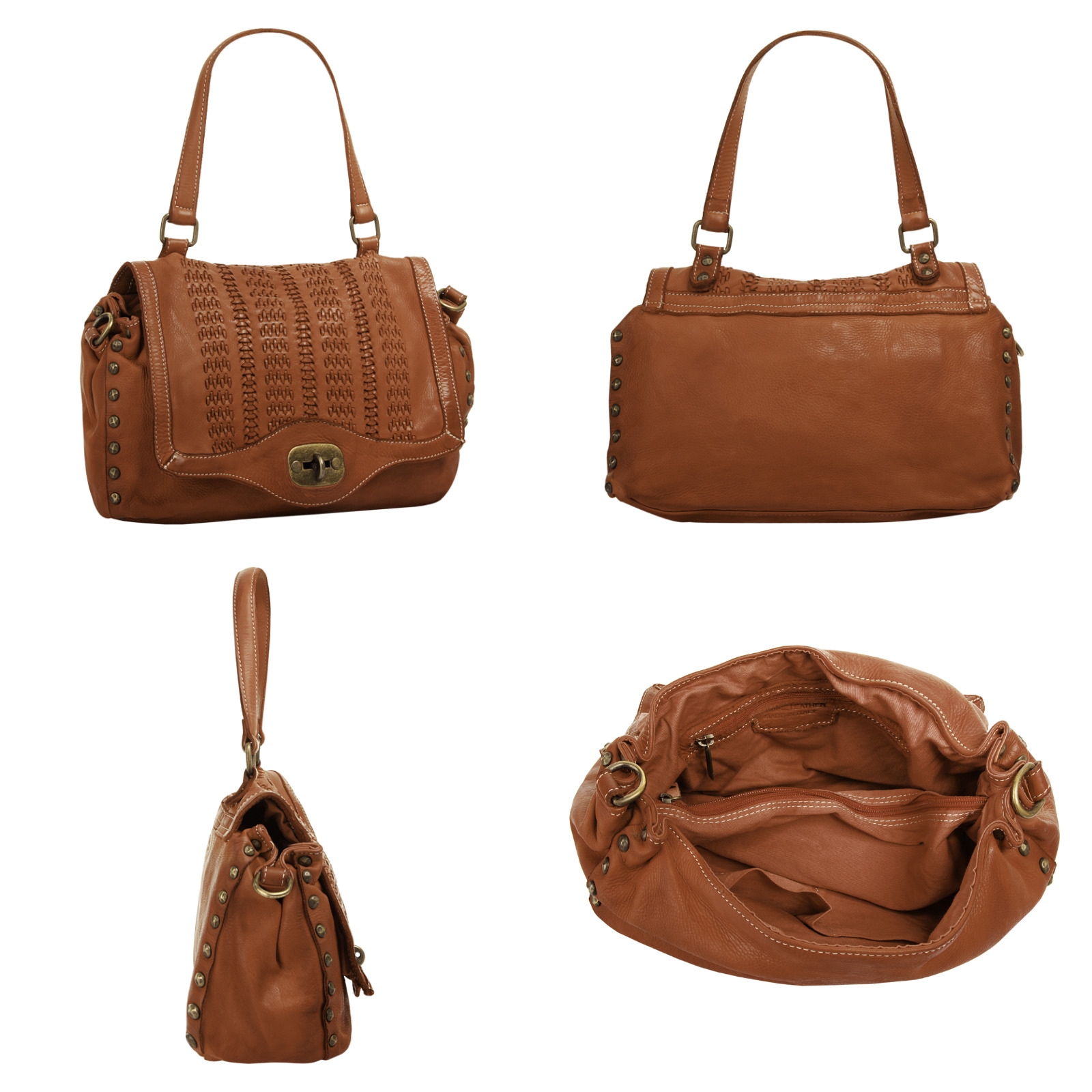 Samantha Look Henkeltasche, echt Leder, Made in Italy