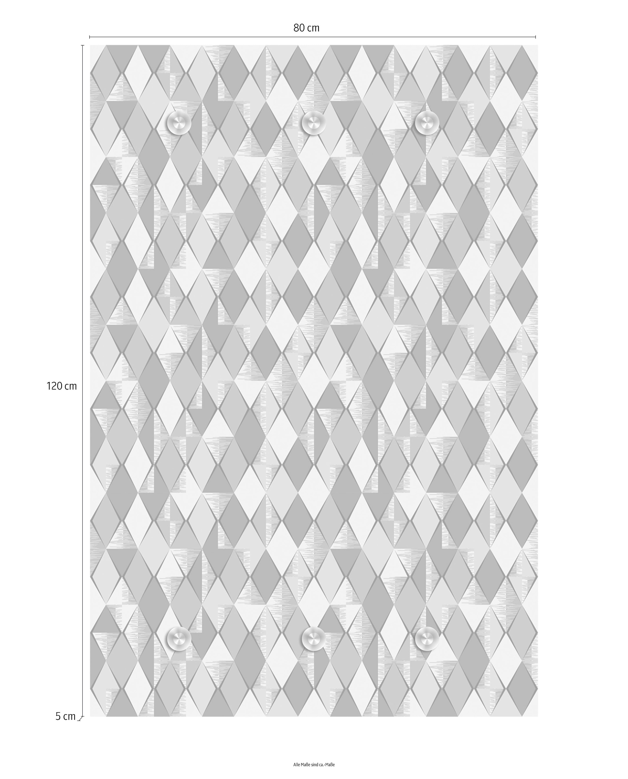queence Garderobenleiste »Rauten«, mit 6 Haken, 80 x 120 cm