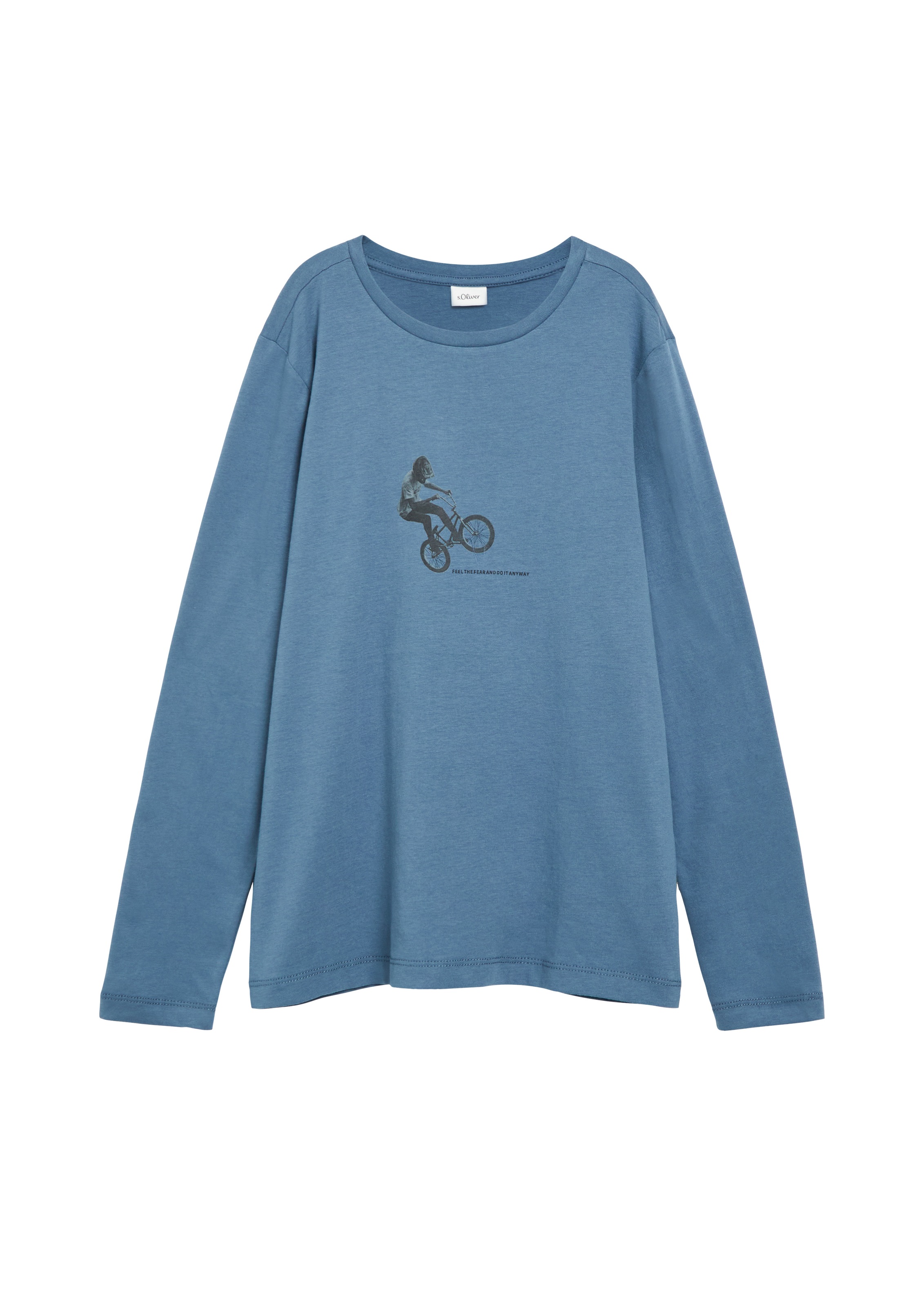 s.Oliver Junior Langarmshirt bedruckt, Rundhalsausschnitt, Baumwolle