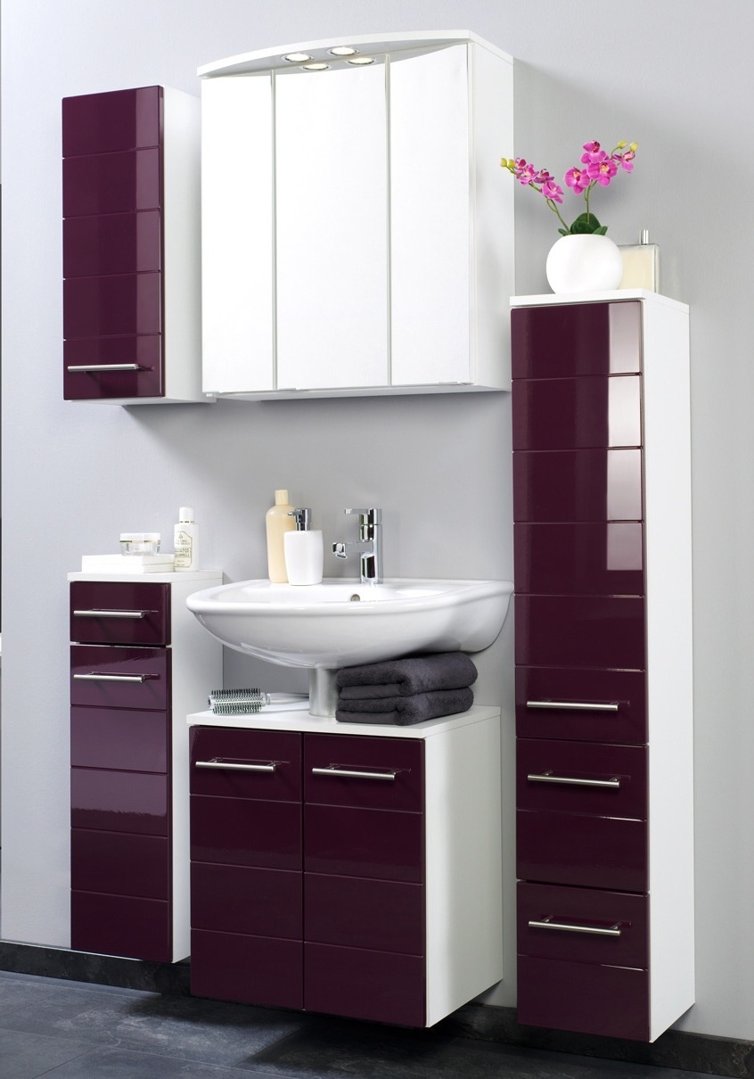 welltime Midischrank »Porto«, Breite 25 cm, mit hochglänzenden Fronten