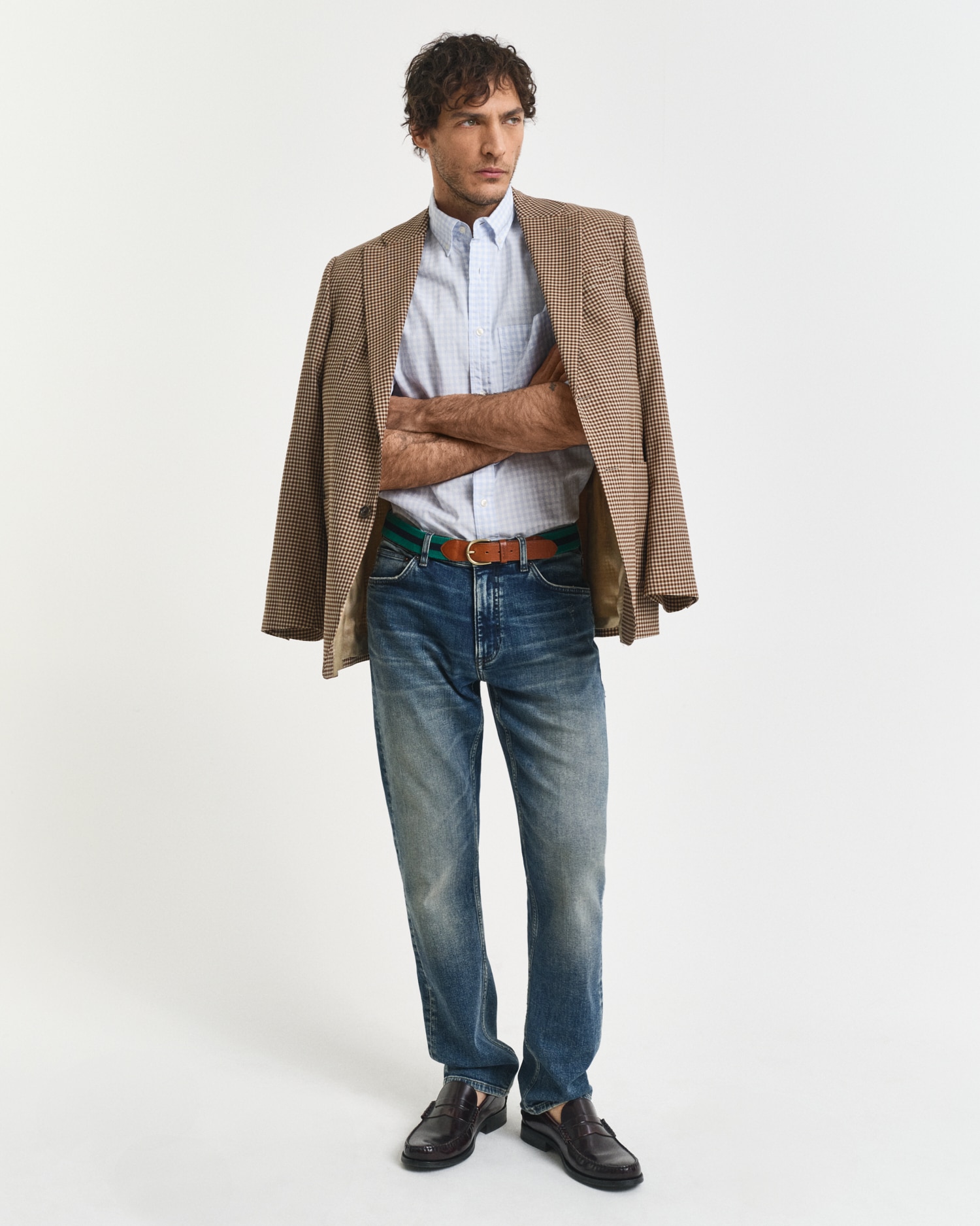 Gant Langarmhemd »REG POPLIN GINGHAM SHIRT« mit Logostickerei auf der Brust