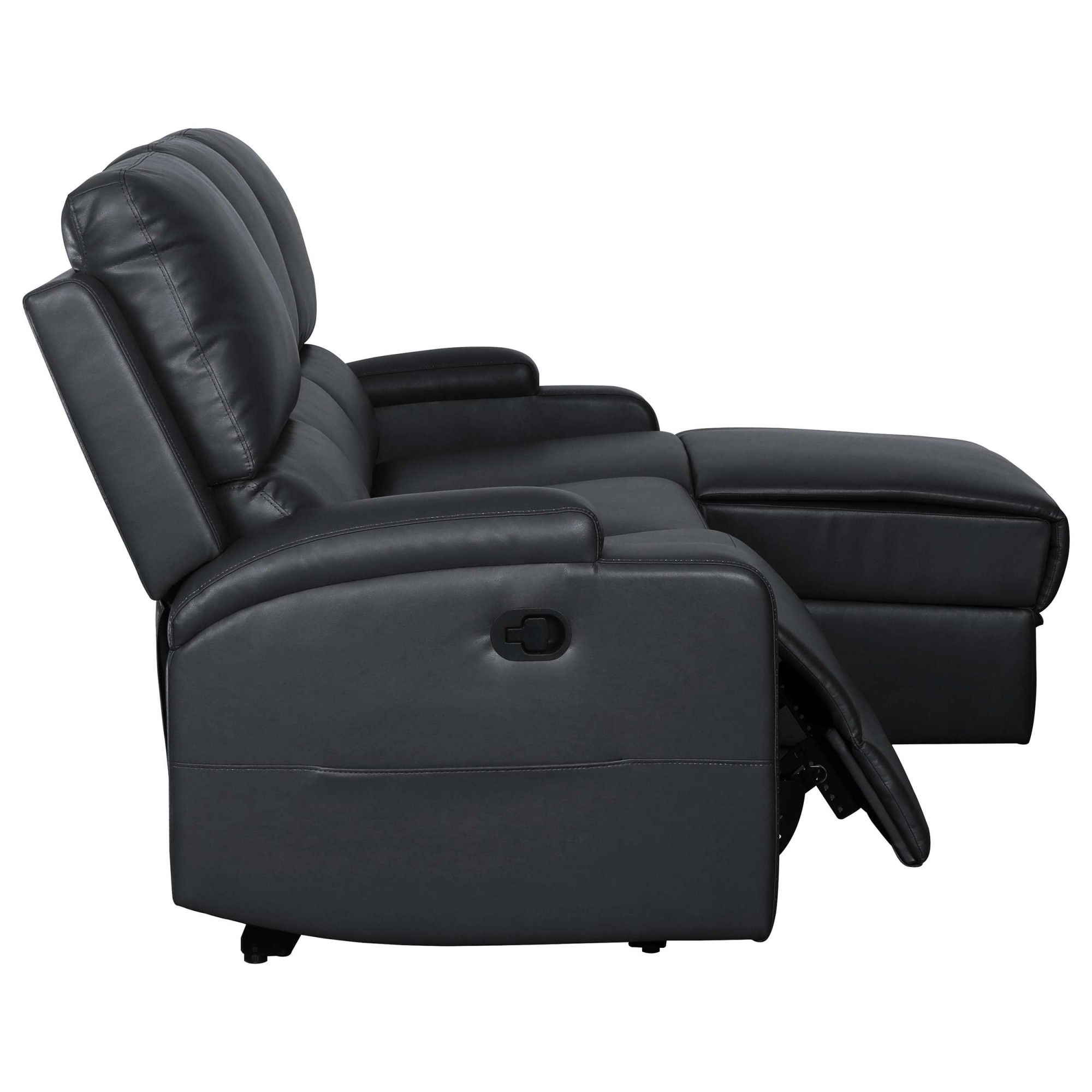 OTTO home Ecksofa »NAPORI Kunstleder, L-Form, 210cm, man./elektr. Relaxfunktion« USB-A bei elektr. Variante, Staukasten, Seitentaschen u. Federkern