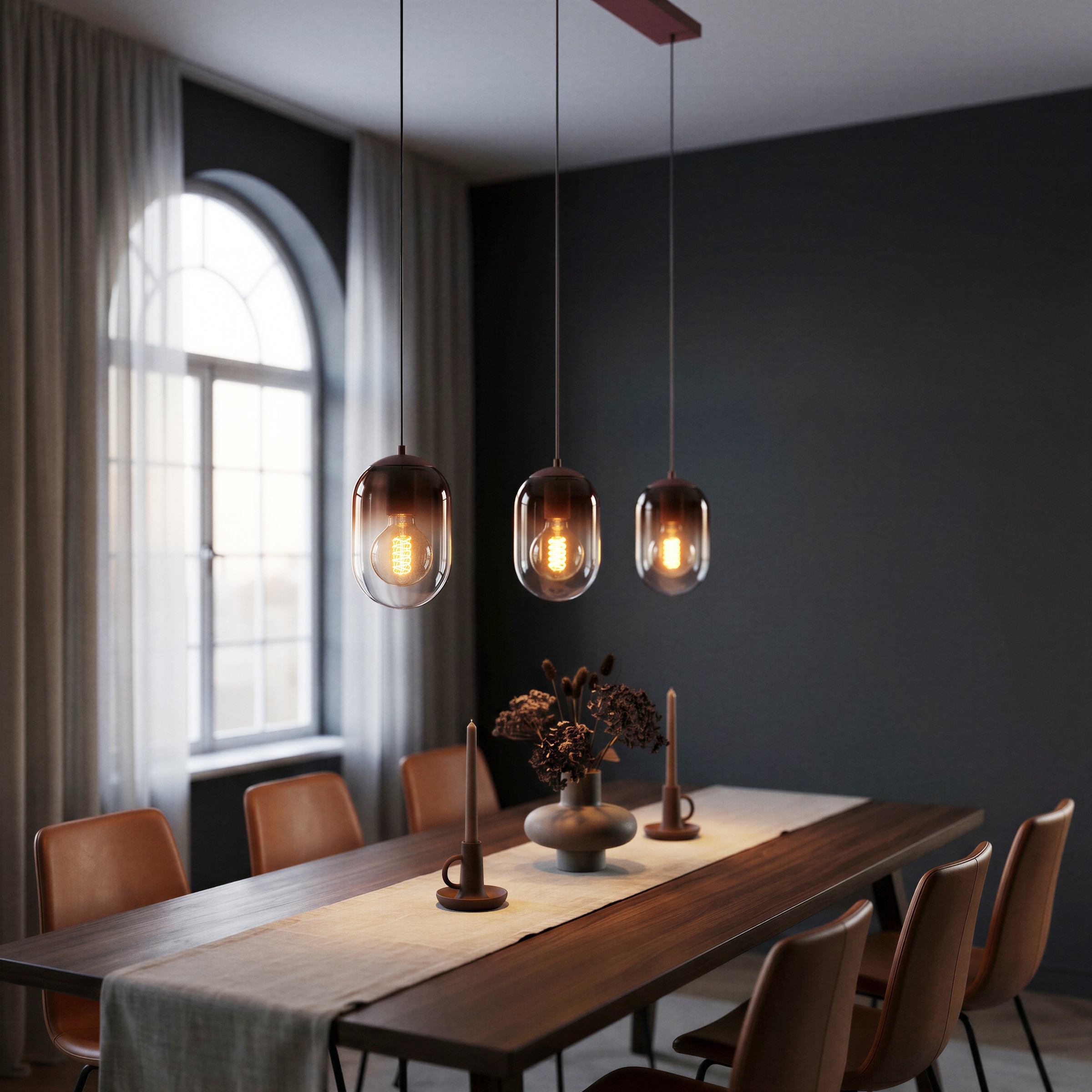 EGLO Hängeleuchte »LEQUILE« E27 1 Stk. Pendelleuchte, Esstisch, Wohnzimmer, orange  L:85 H:110 cm
