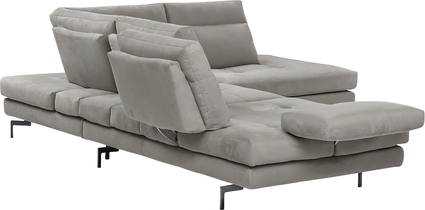 CALIA ITALIA Ecksofa »Toby Wing, L-Form, Designsofa mit sensationellem Sitzkomfort«, Sitztiefenverstellung, funktionale Ecke, Füße in schwarz matt
