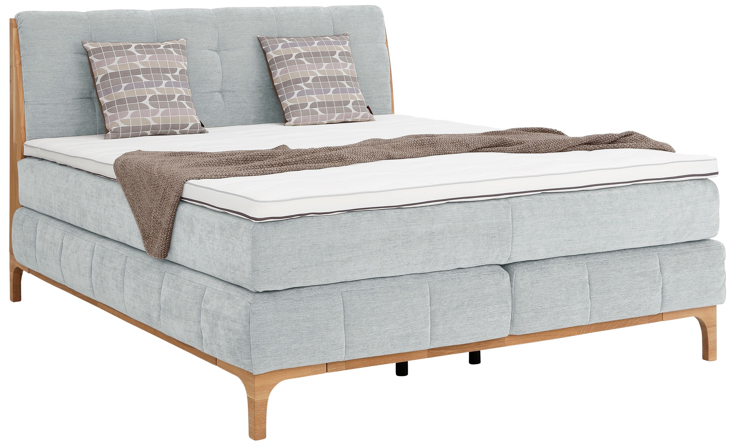 OTTO products Boxspringbett »Jelle«, (5 St.), zertifizierte, recycelte Bezugsstoffe, verschiedene Ausführungen