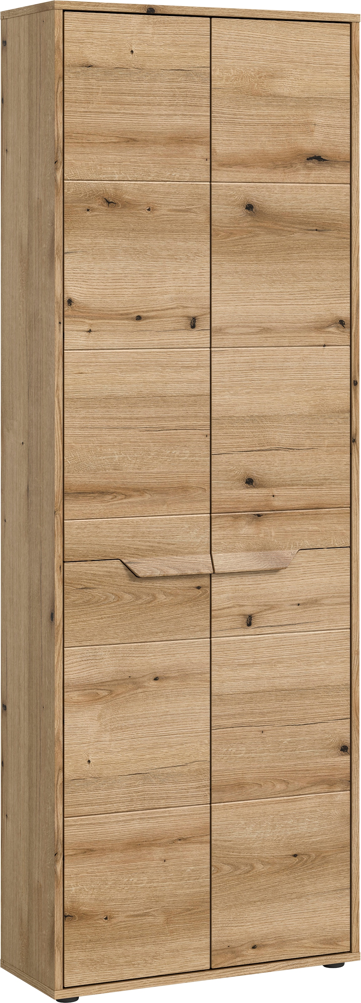 Hochschrank »Kayu, Höhe 189 cm, 2 Türen, 5 Einlegeböden«, einzigartiges Griffdesign,...