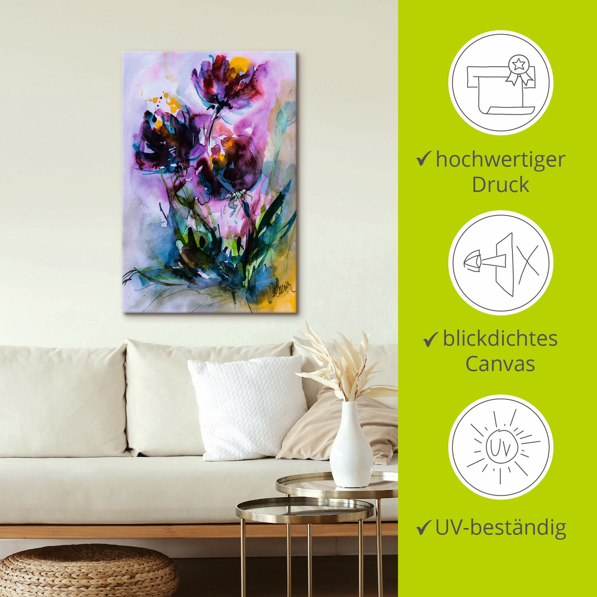 Artland Wandbild »Küchenschelle«, Blumen, (1 St.), als Alubild, Outdoorbild, Leinwandbild, Poster in verschied. Größen