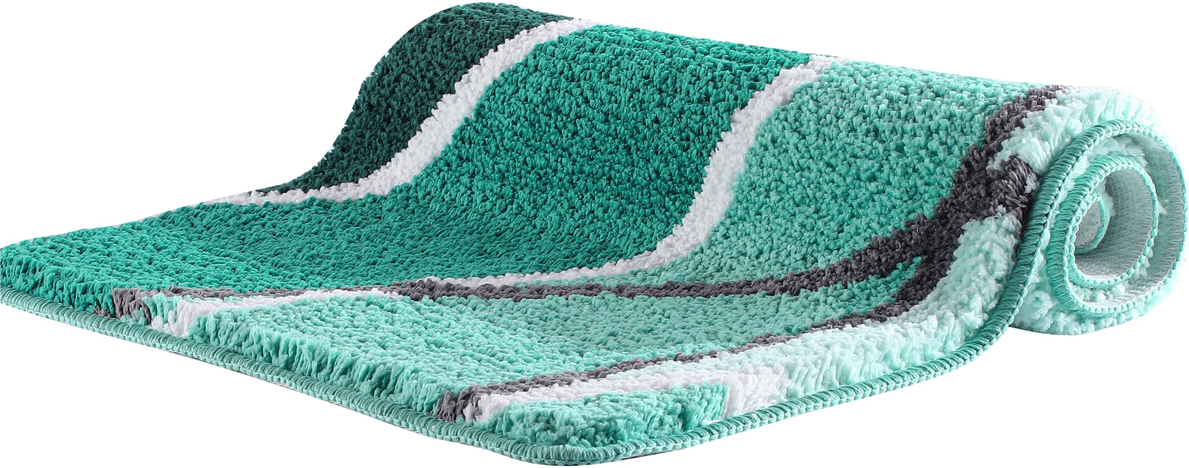 OTTO home Badematte »Juna mit Muster, Badvorleger, Badezimmer Teppich, Duschvorleger« Höhe 20 mm rutschhemmend beschichtet strapazierfähig besonders weich, Design, Badematten, Badteppich