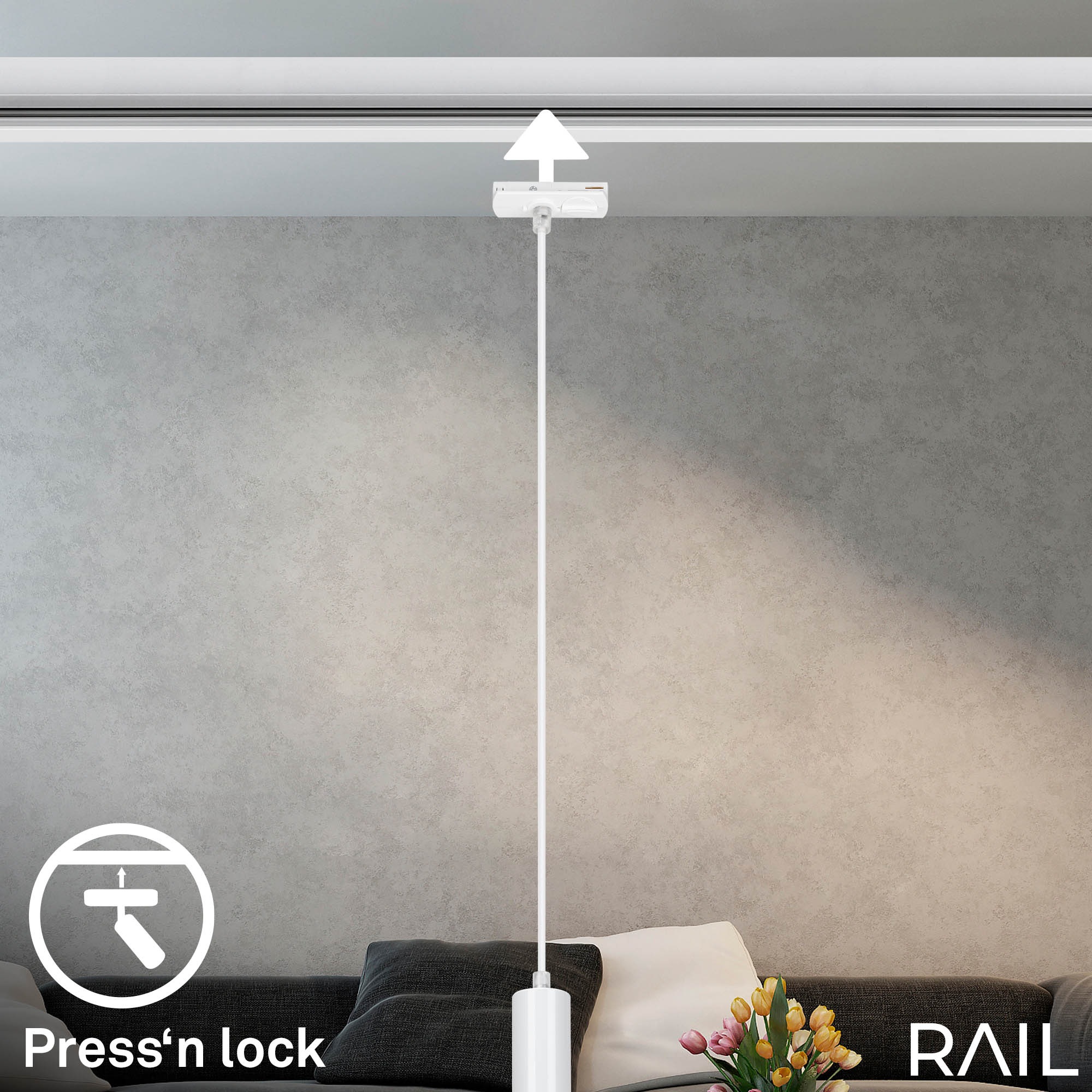 Briloner Leuchten Schienensystem-Leuchten »RAIL« LED-Board 1 Stk. LED Pendelleuchte 80x1500mm Weiß 5,5W Schienensystem Rail Küche