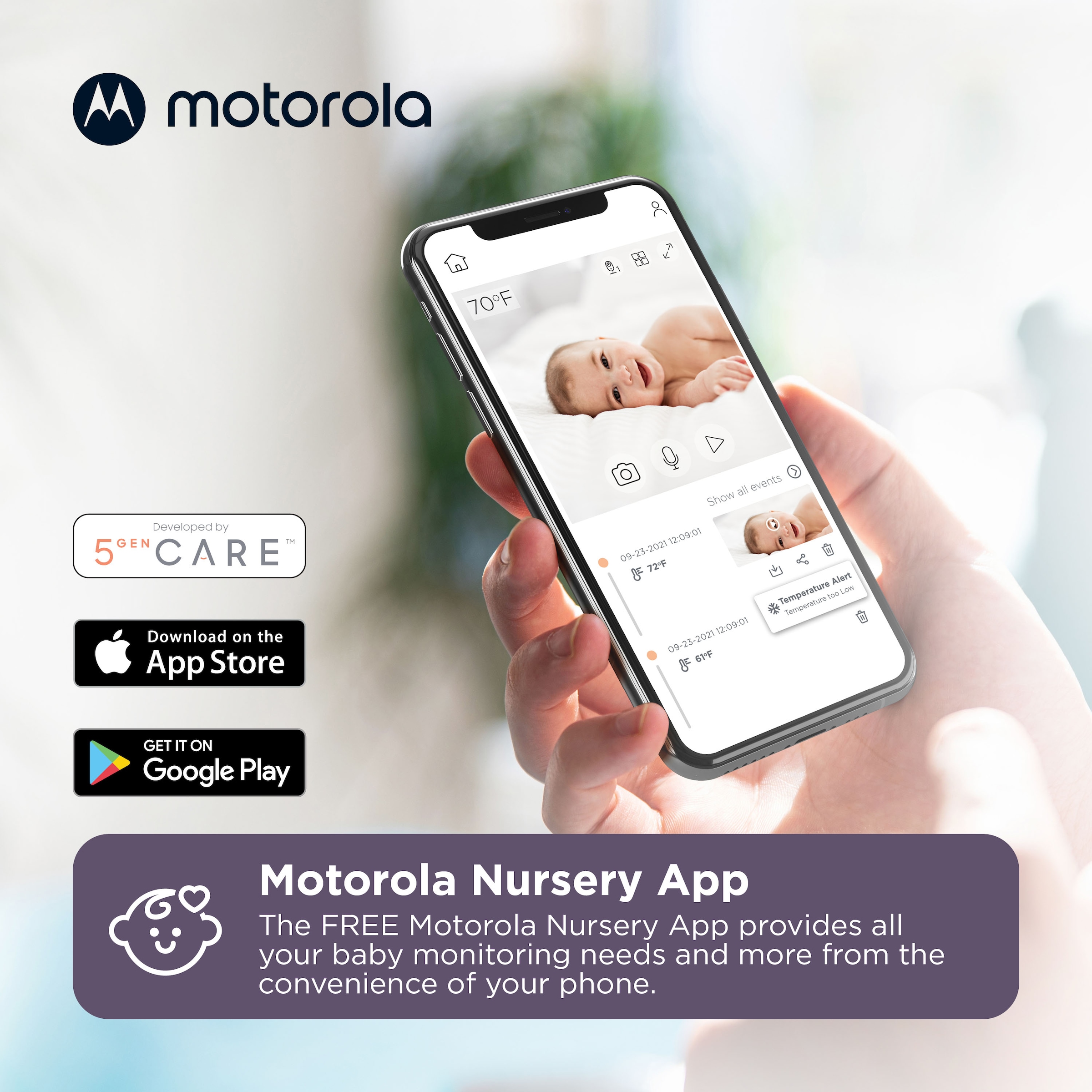 Motorola Babyphone »Video Nursery PIP 1010 Connect WiFi«, Kamera