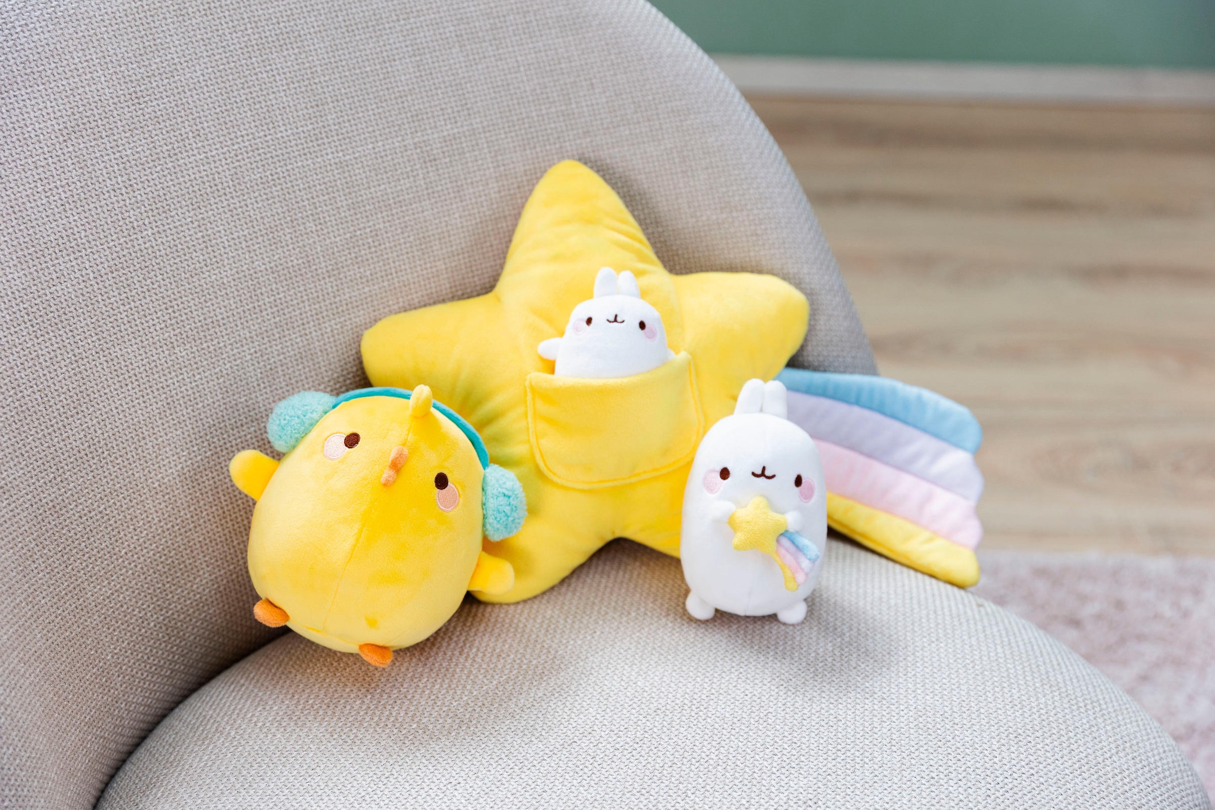 Nici Kuscheltier »Molang, Kissen Molang Sternschnuppe 40x28 cm«