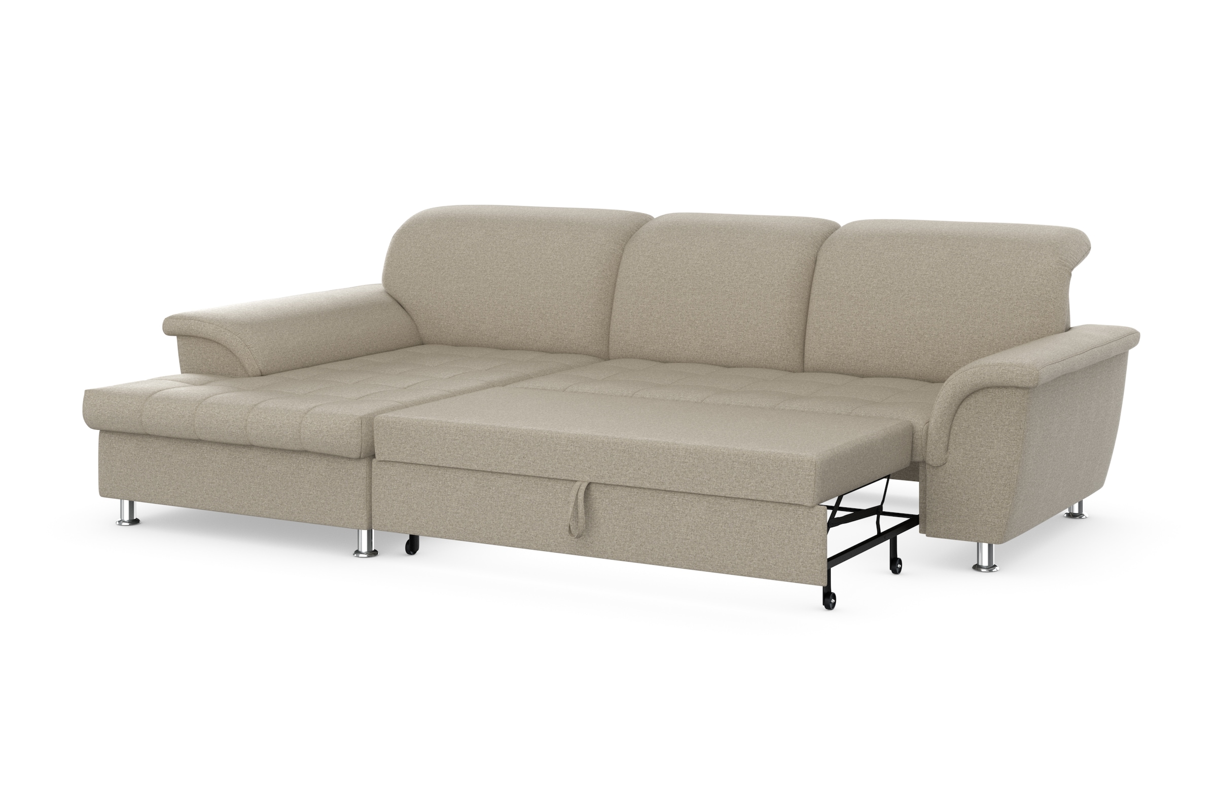 DOMO collection Ecksofa Franzi, wahlweise mit Bettfunktion, Bettkasten und Kopfteilverstellung