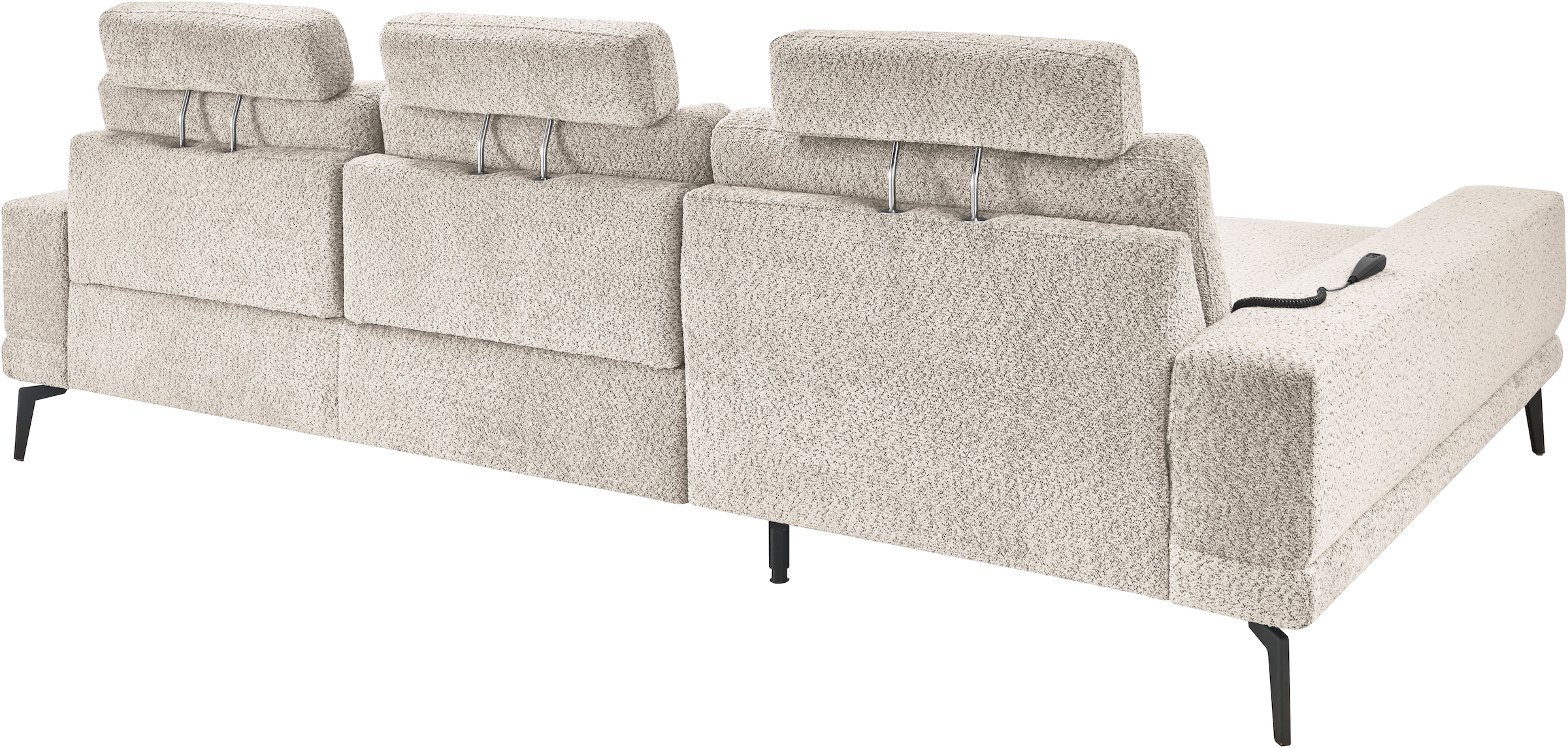 set one by Musterring Ecksofa »SO 3600, inkl motor. Sitztiefenverstellung, Kopfstützen, Nierenkissen«, Sitzhöhe 42 cm, Kaltschaum, Breite 293 x Tiefe 180 cm, Kama sand