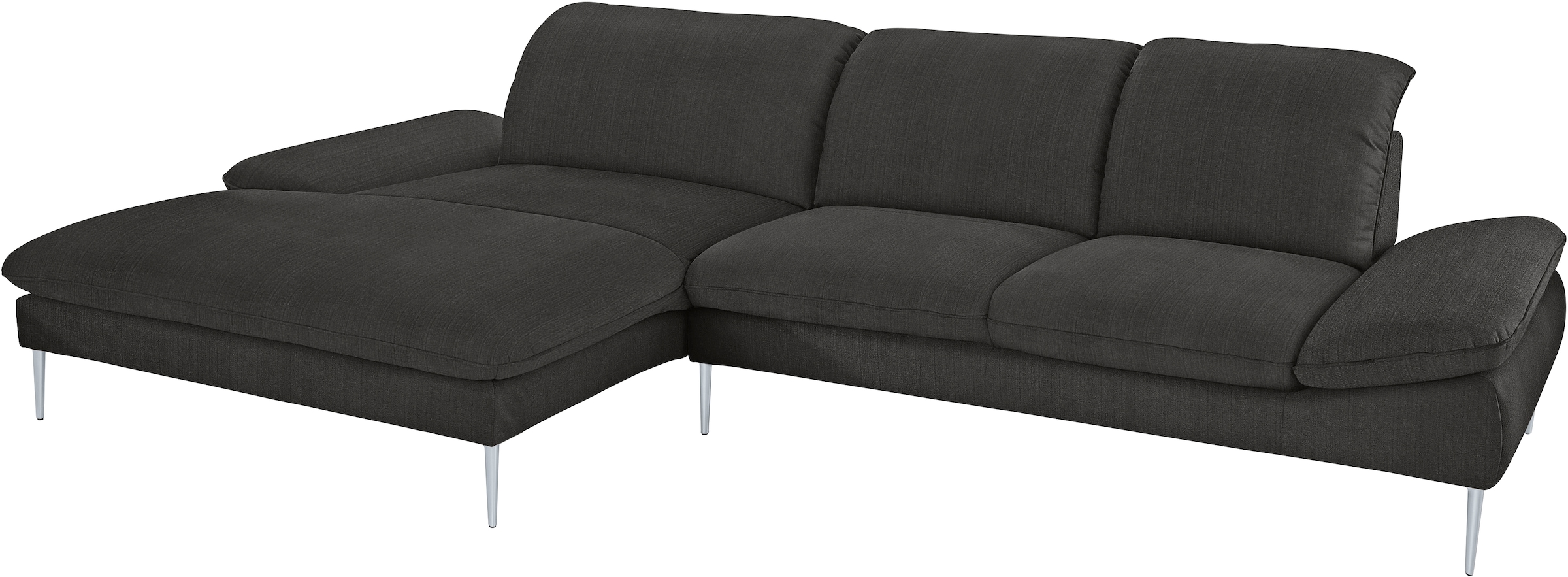 W.SCHILLIG Ecksofa »enjoy&MORE, Designsofa, bequem, zeitlos und elegant, L-Form« mit Sitztiefenverstellung, Füße silber matt, Breite 340 cm