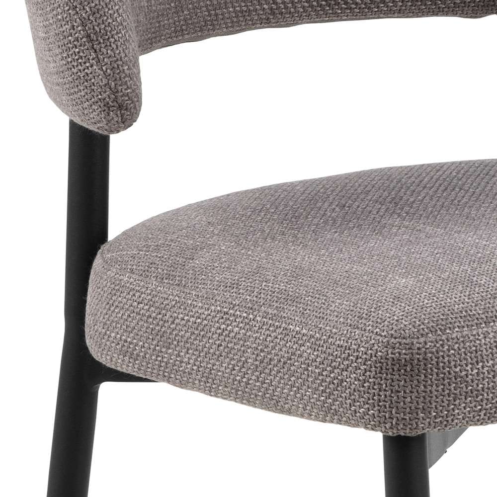 ACTONA GROUP Esszimmerstuhl »Edina – Esszimmerstuhl, Stuhl, 2er-Set, weicher Stoff, pflechteleicht«, Luxus-Microfaser, Stoff, schwarze Stahlbeine, 2er-Set