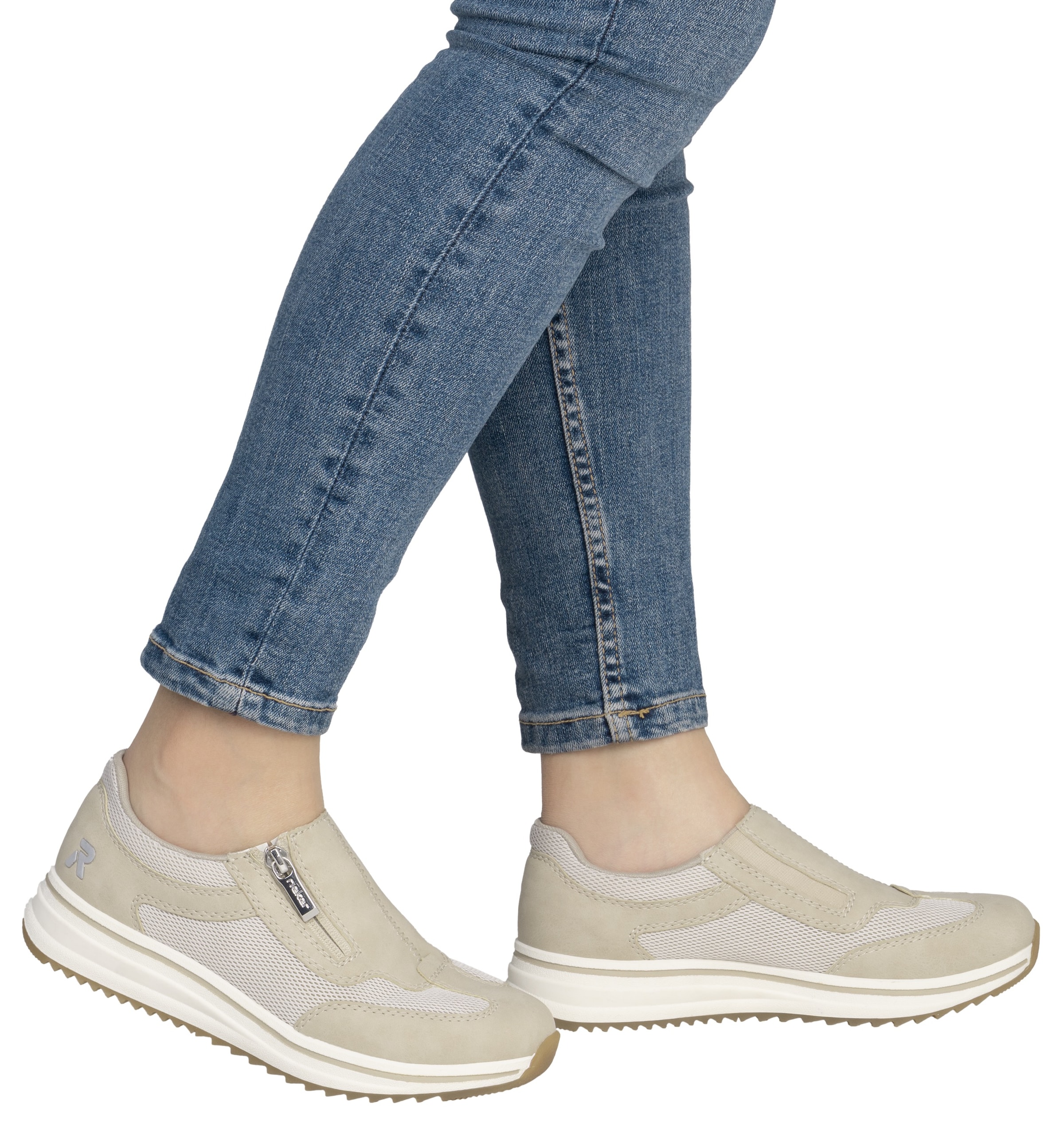 Rieker Slipper  Slip-on Sneaker, Halbschuh, Freizeitschuh mit Reißverschluss