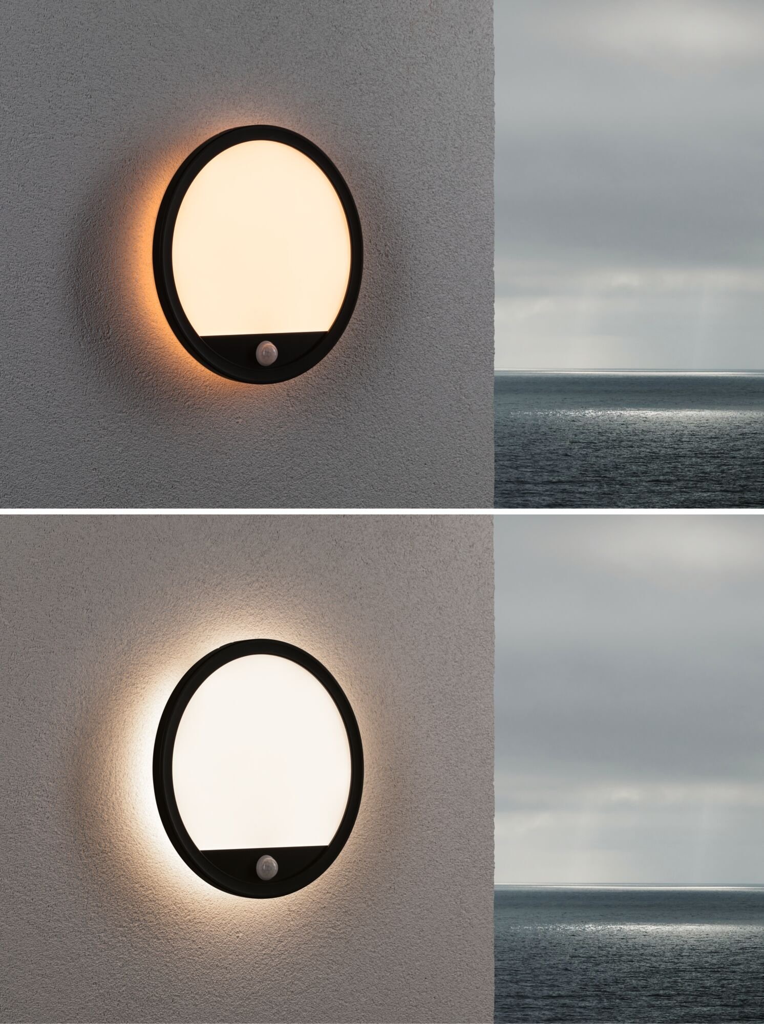 Paulmann LED Außen-Wandleuchte »Außenpanel Lamina IP44 rund 280mm 14W 1150lm 230V Kunststoff«, 1 flammig, Backlight Bewegungsmelder insektenfreundlich tunable warmwhite