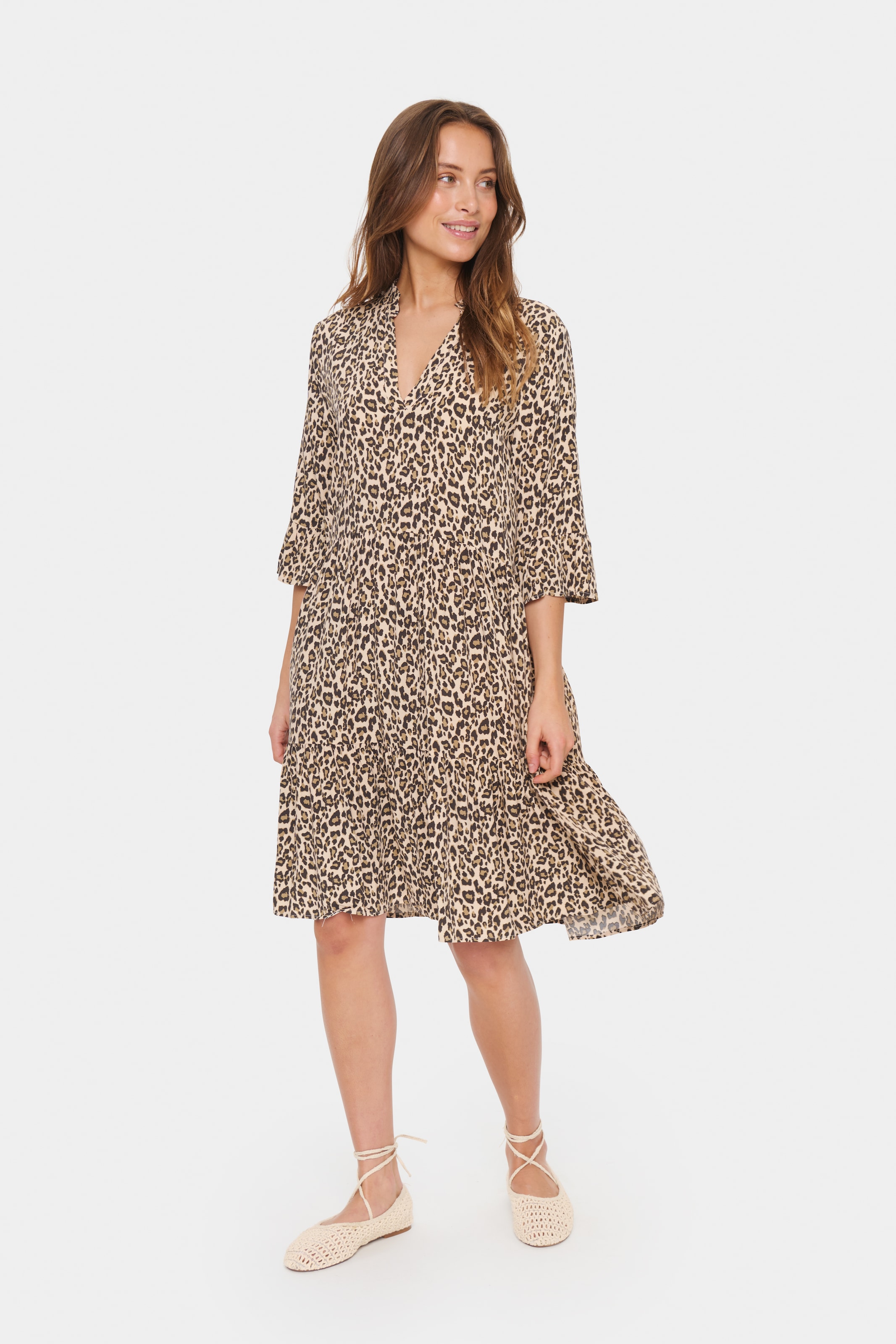 Saint Tropez Blusenkleid »EdaSZ Dress«, mit Volant und 3/4 Ärmel