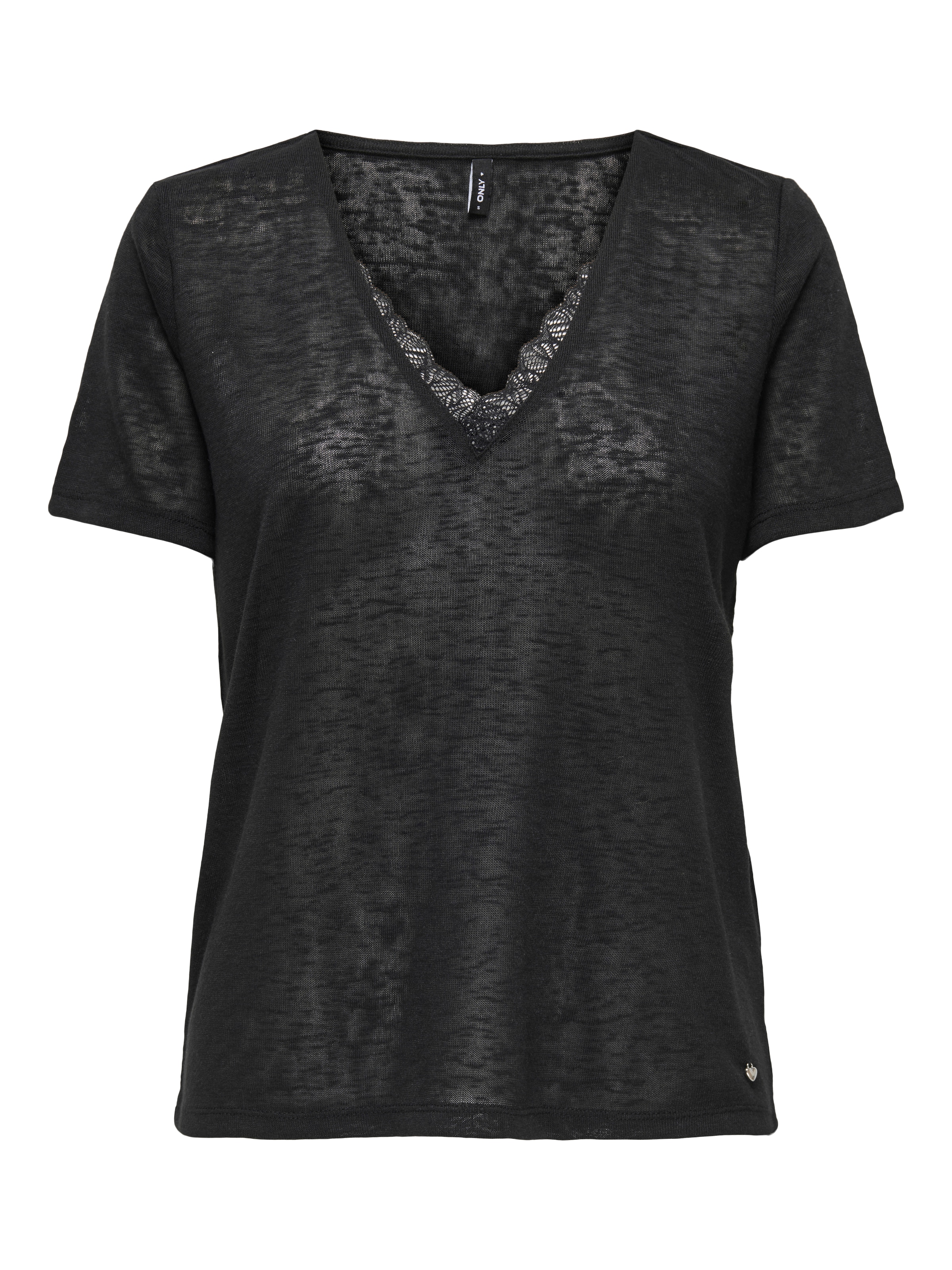 ONLY V-Shirt »ONLZOLA LIFE S/S V-NECK LACE TOP JRS«