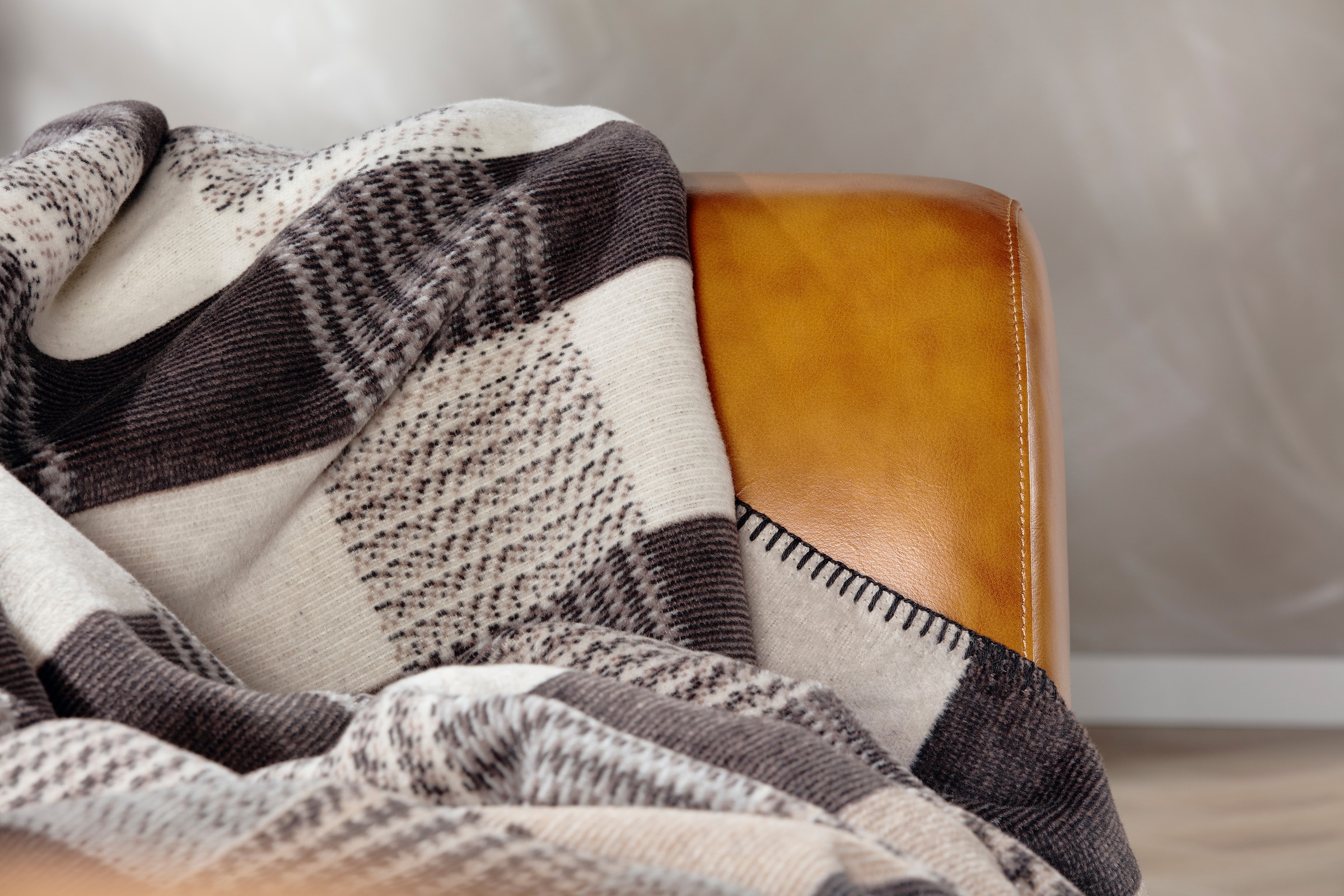 Biederlack Wohndecke »Shadow Check« Karomuster in Flechtoptik