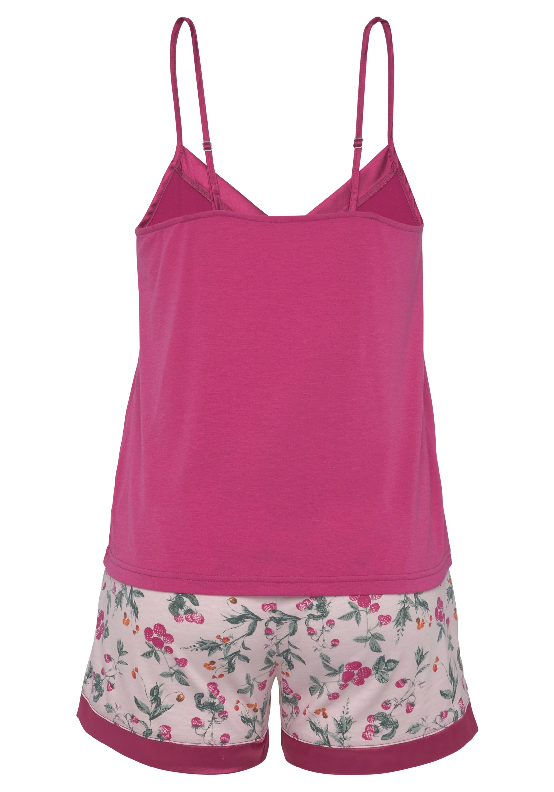 LASCANA Shorty, (2 tlg.), mit Früchte-Print und Satin-Details