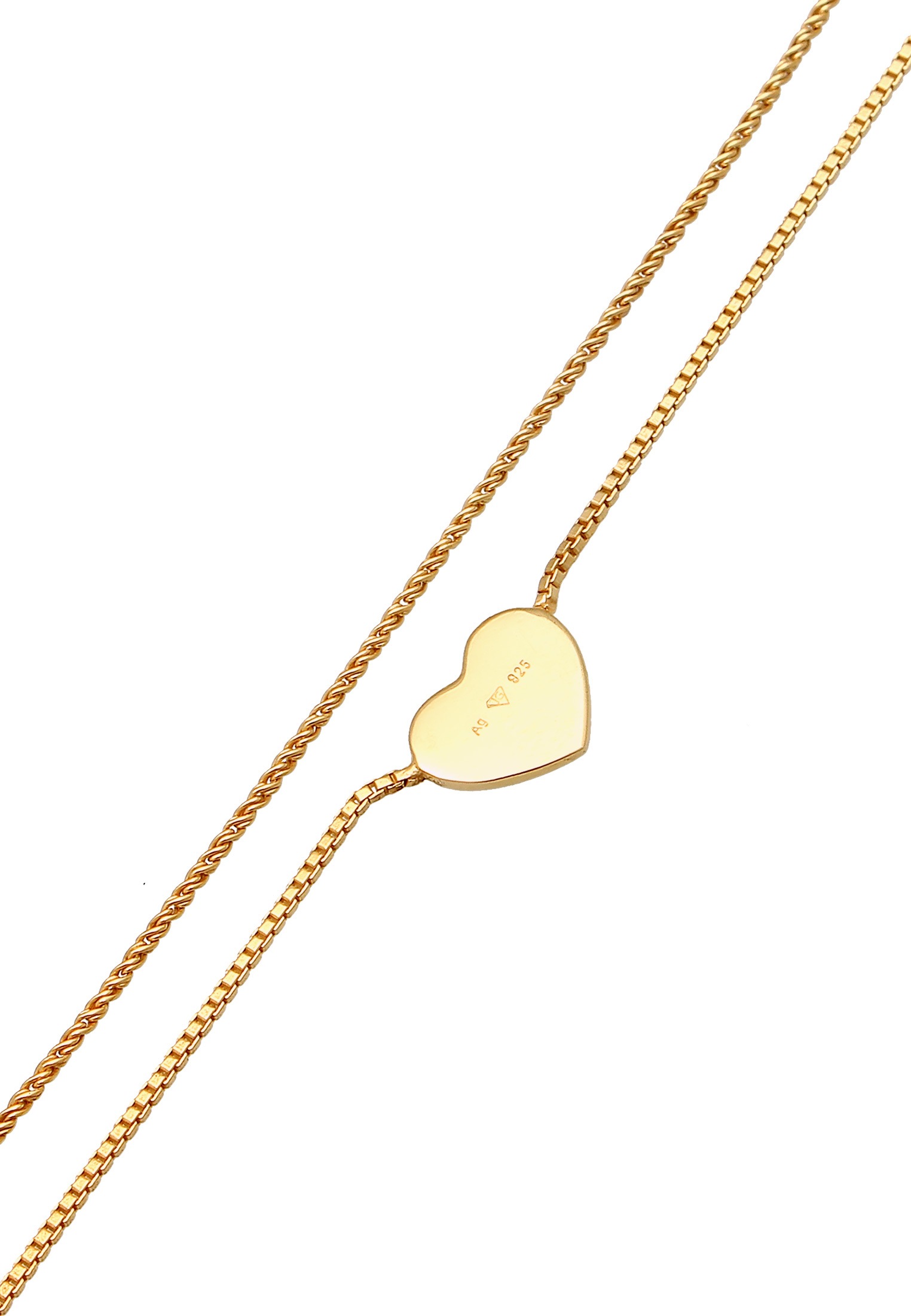 Elli Silberkette »Halskette Choker Layer Look Herz Trend 925 Silber«
