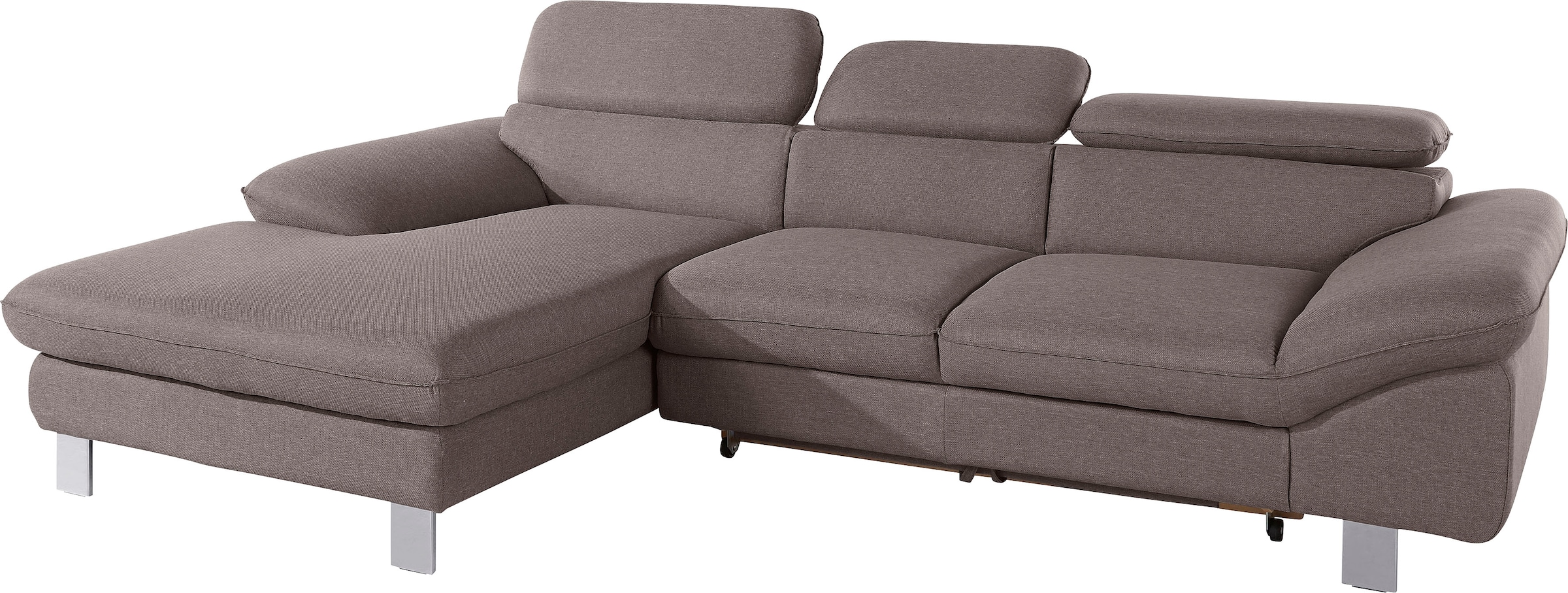 COTTA Polstergarnitur »Driver L-Form«, (Set, 2 tlg.), Set bestehend aus: Ecksofa mit Kopfteilverstellung & Hocker