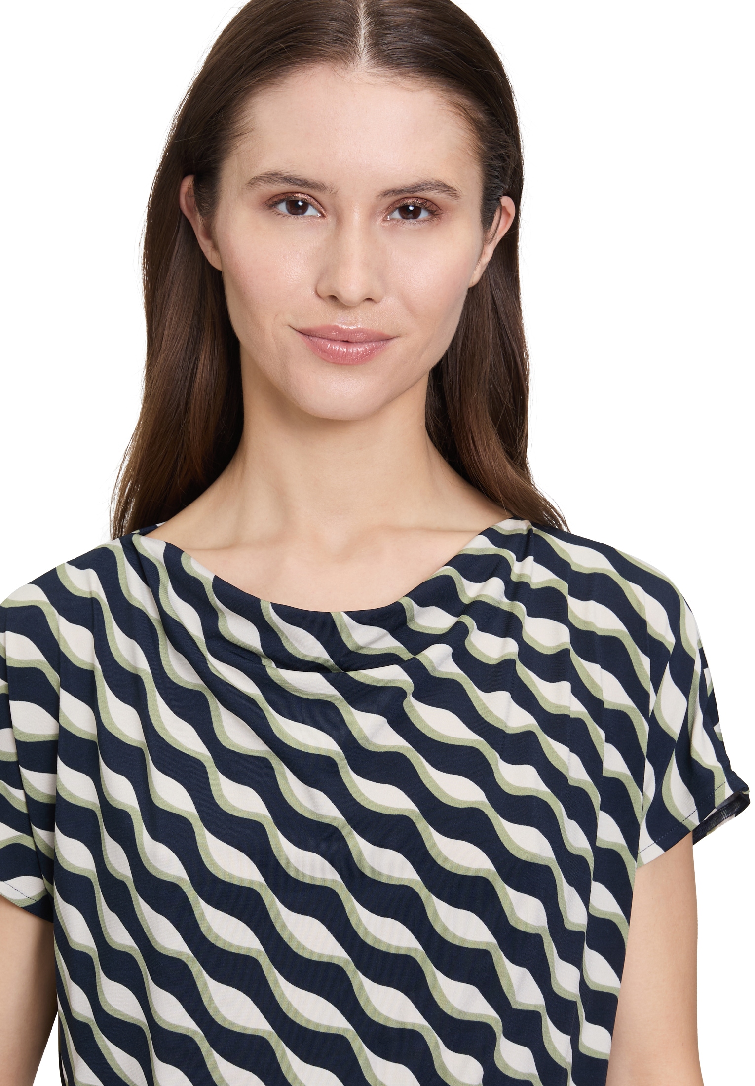 Betty Barclay Kurzarmshirt »Printshirt mit Wasserfallausschnitt«