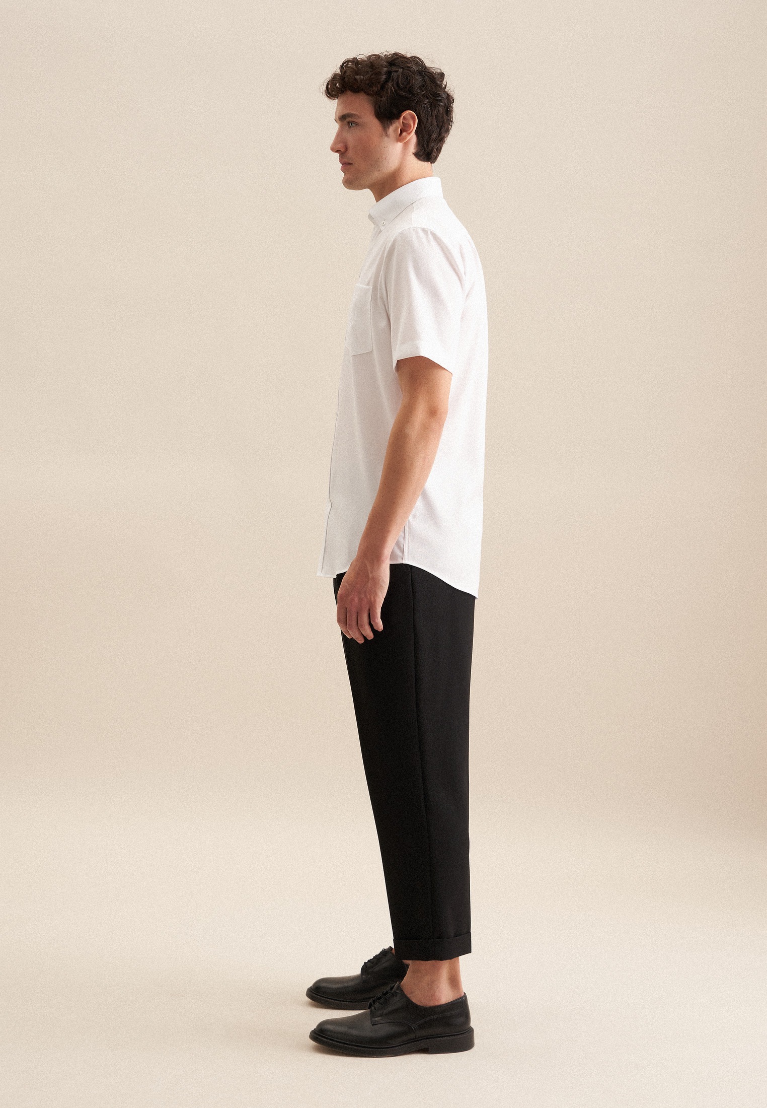 seidensticker Businesshemd »Comfort«, Comfort Kurzarm Button-Down-Kragen Struktur