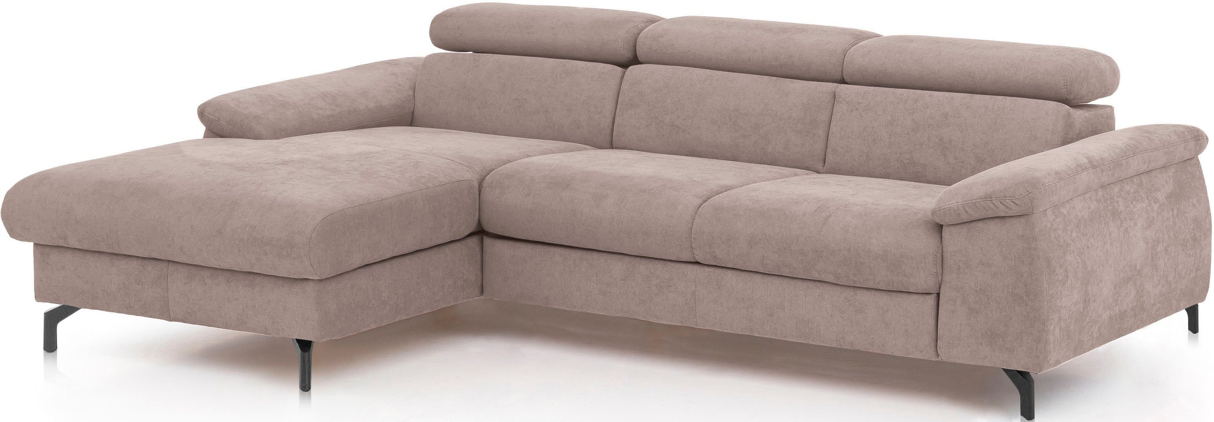 COTTA Polstergarnitur »Kitty L-Form, B: 242 bzw. 100 cm (Set: Ecksofa & Hocker)«, (Set), mit Kopfteilverstellung, optional Bettfunktion & Bettkasten